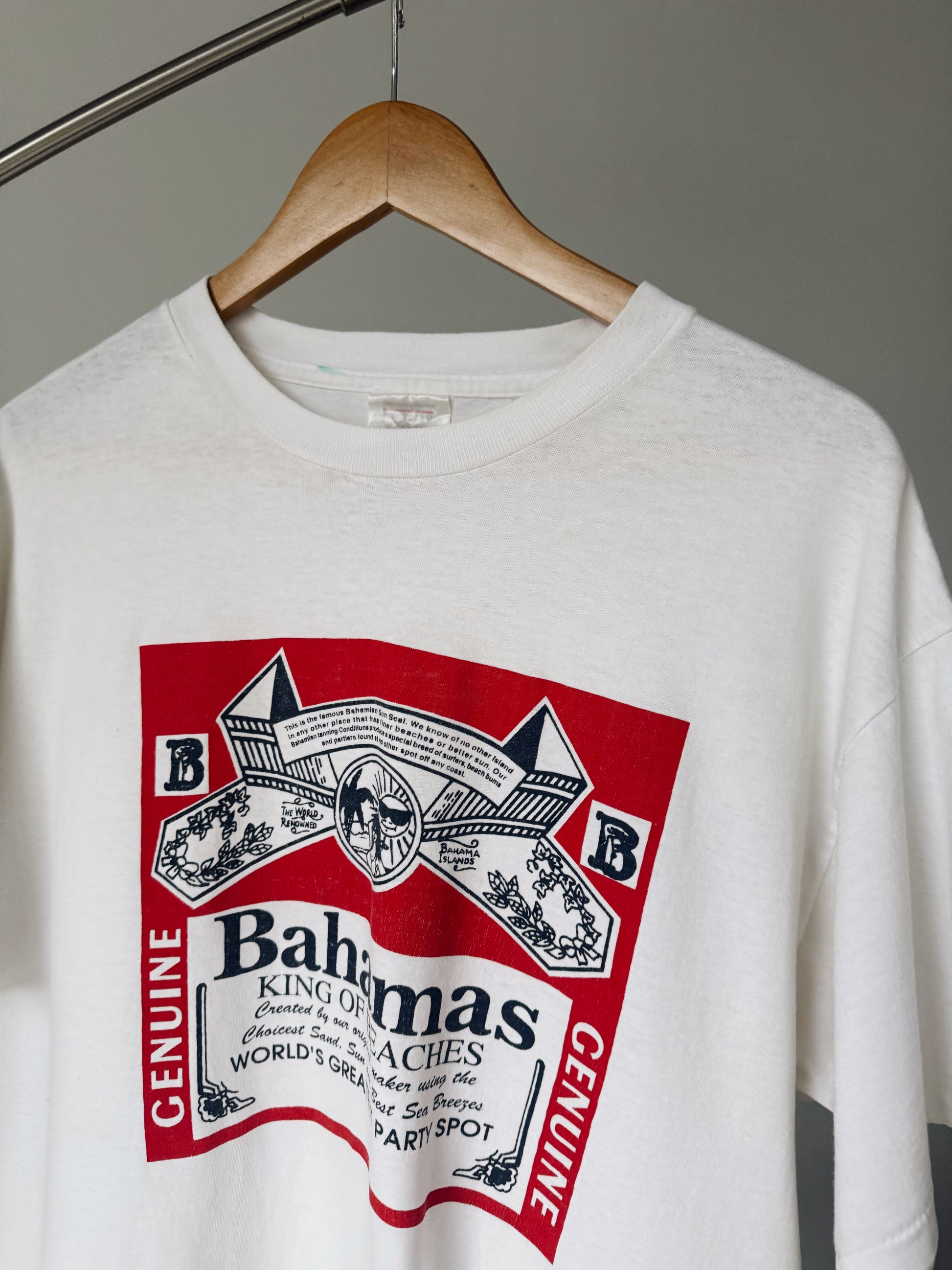 (L) 90’S VINTAGE BAHAMAS KING OF BEACHES TEE