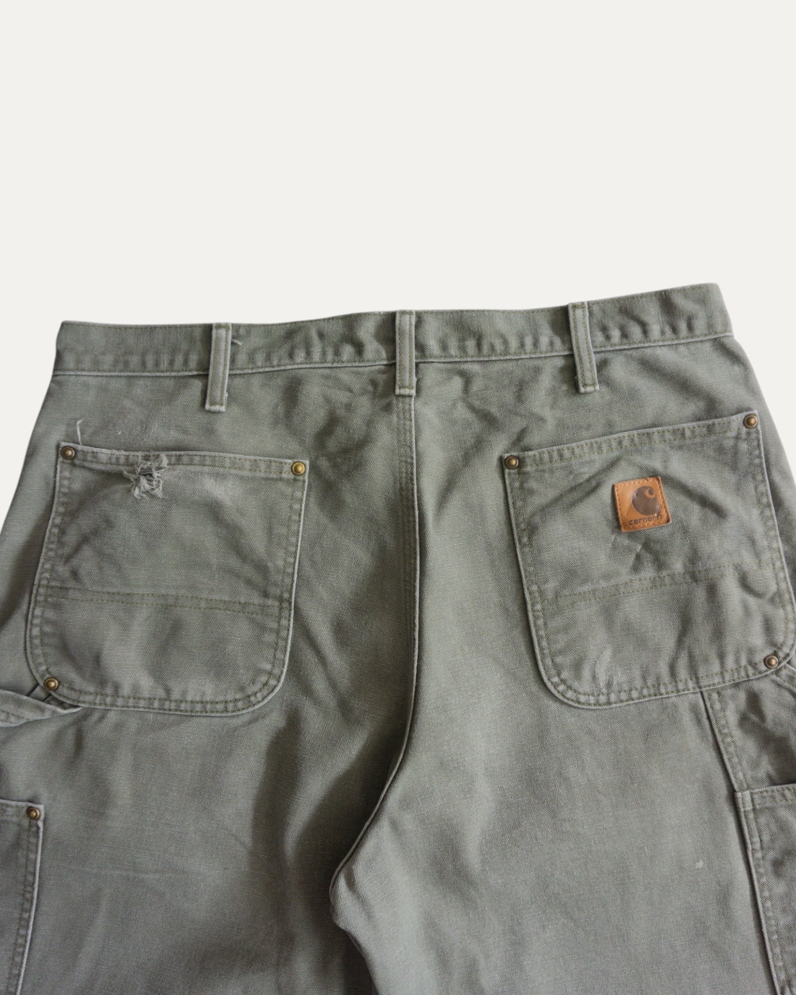 VINTAGE CARHARTT DOUBLE KNEE OLIVE GREEN PANTS - 34x32