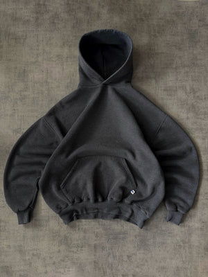 (BOXY L) 00’S VINTAGE RUSSELL GRAY BLANK HOODIE