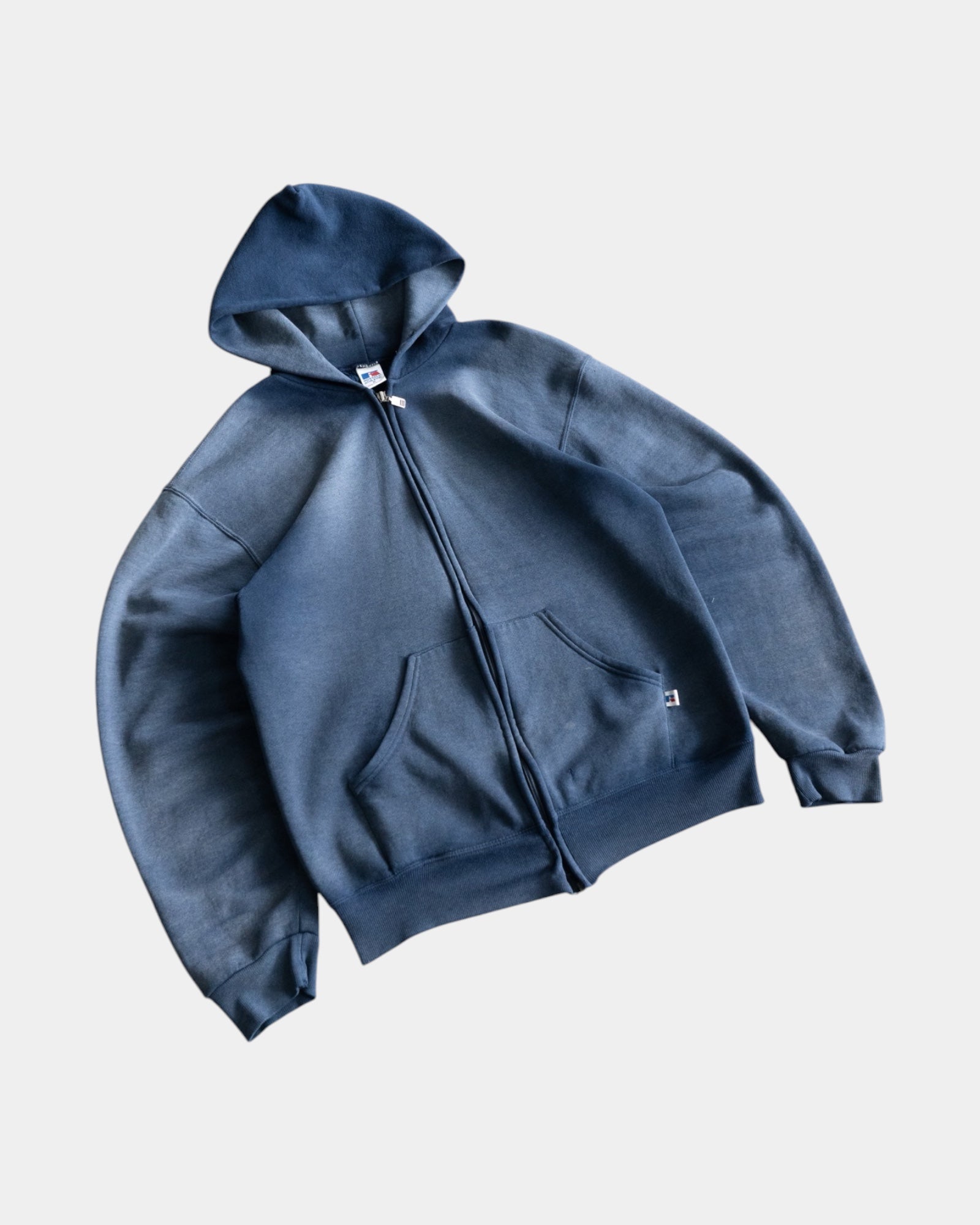 (M) 00’S VINTAGE RUSSELL SUN FADED NAVY HOODIE