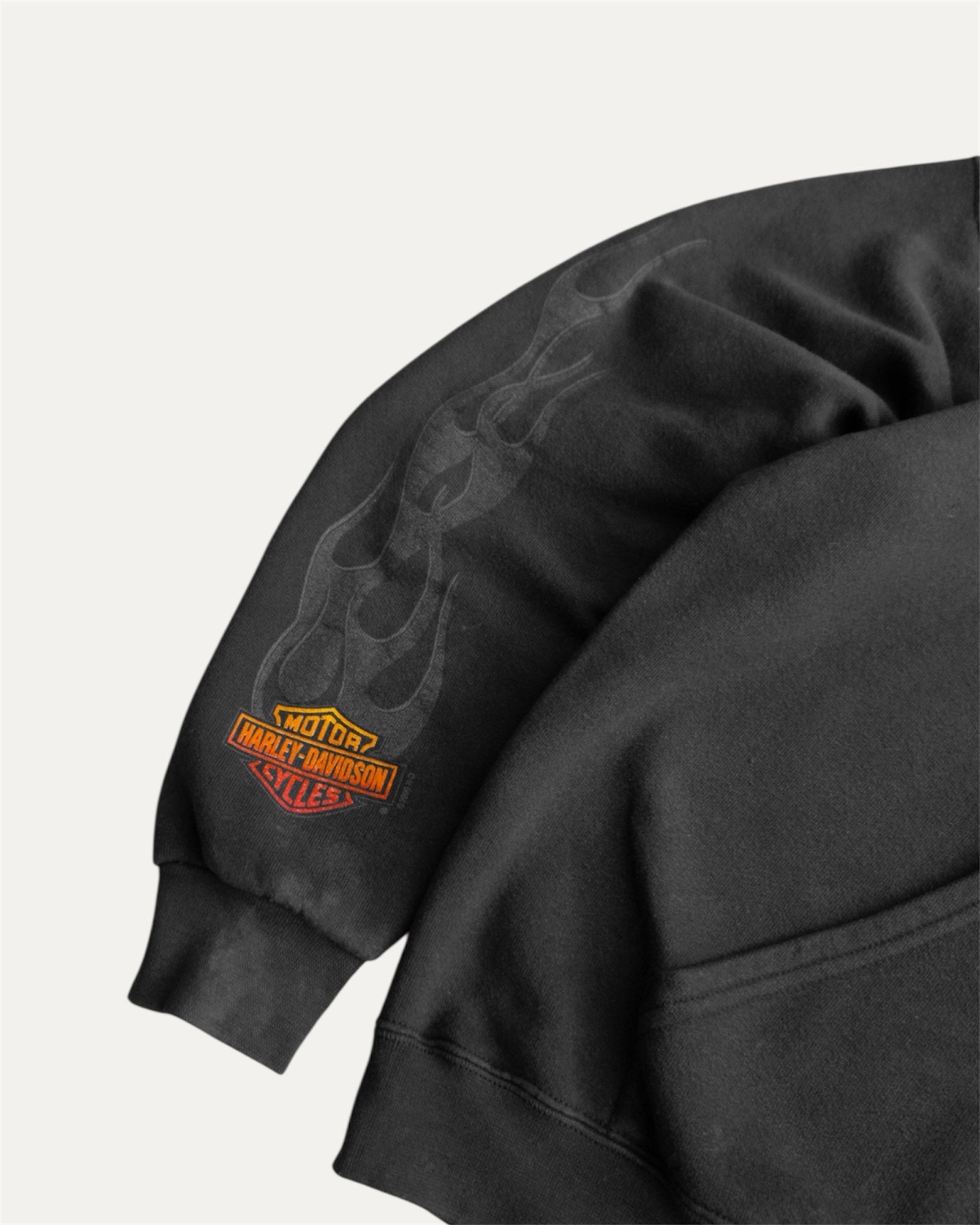 (M) VINTAGE HARLEY DAVIDSON FADED FLAMES HOODIE