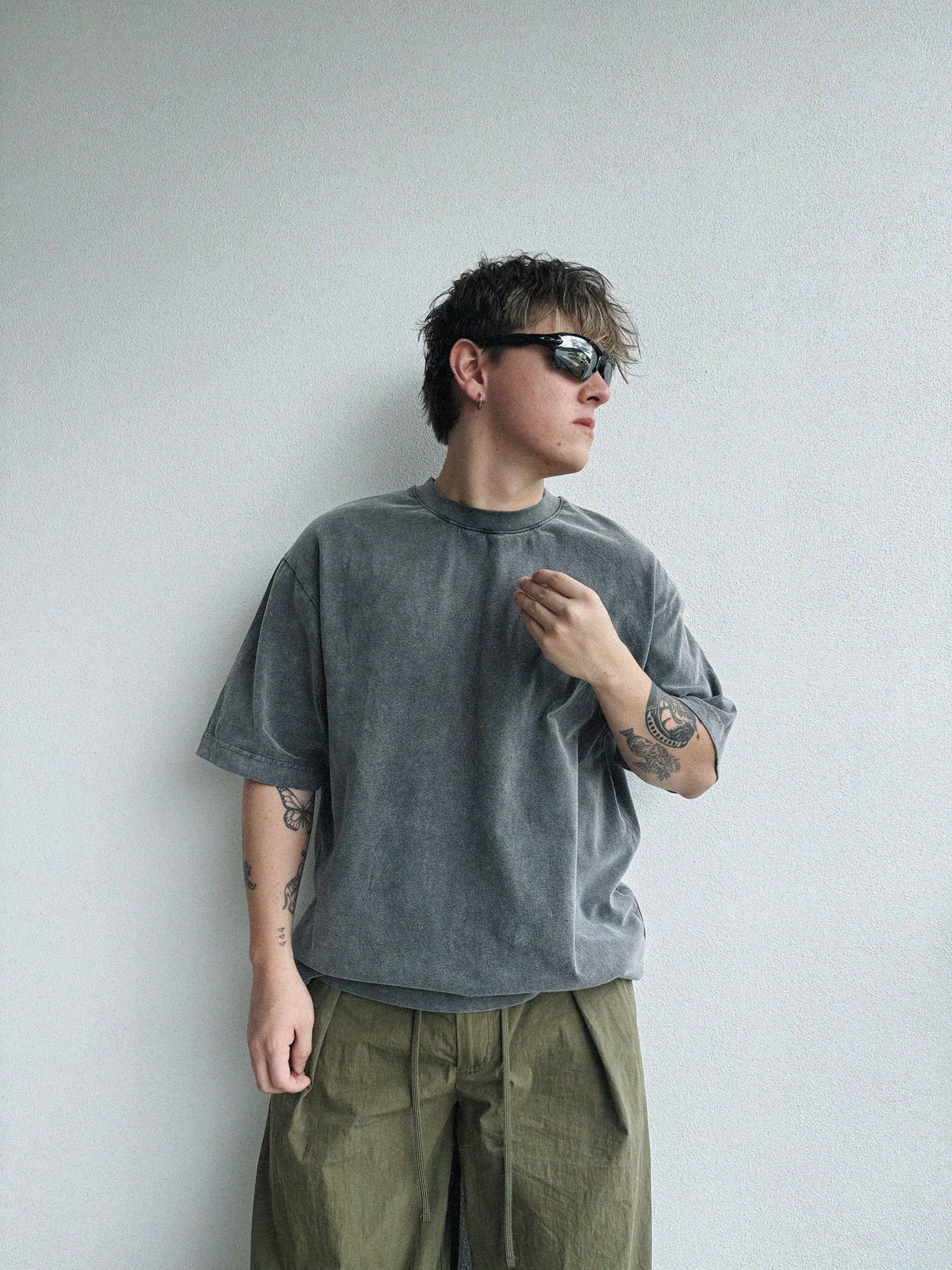 (L) ACNE STUDIOS EXTORR GRAY TEE
