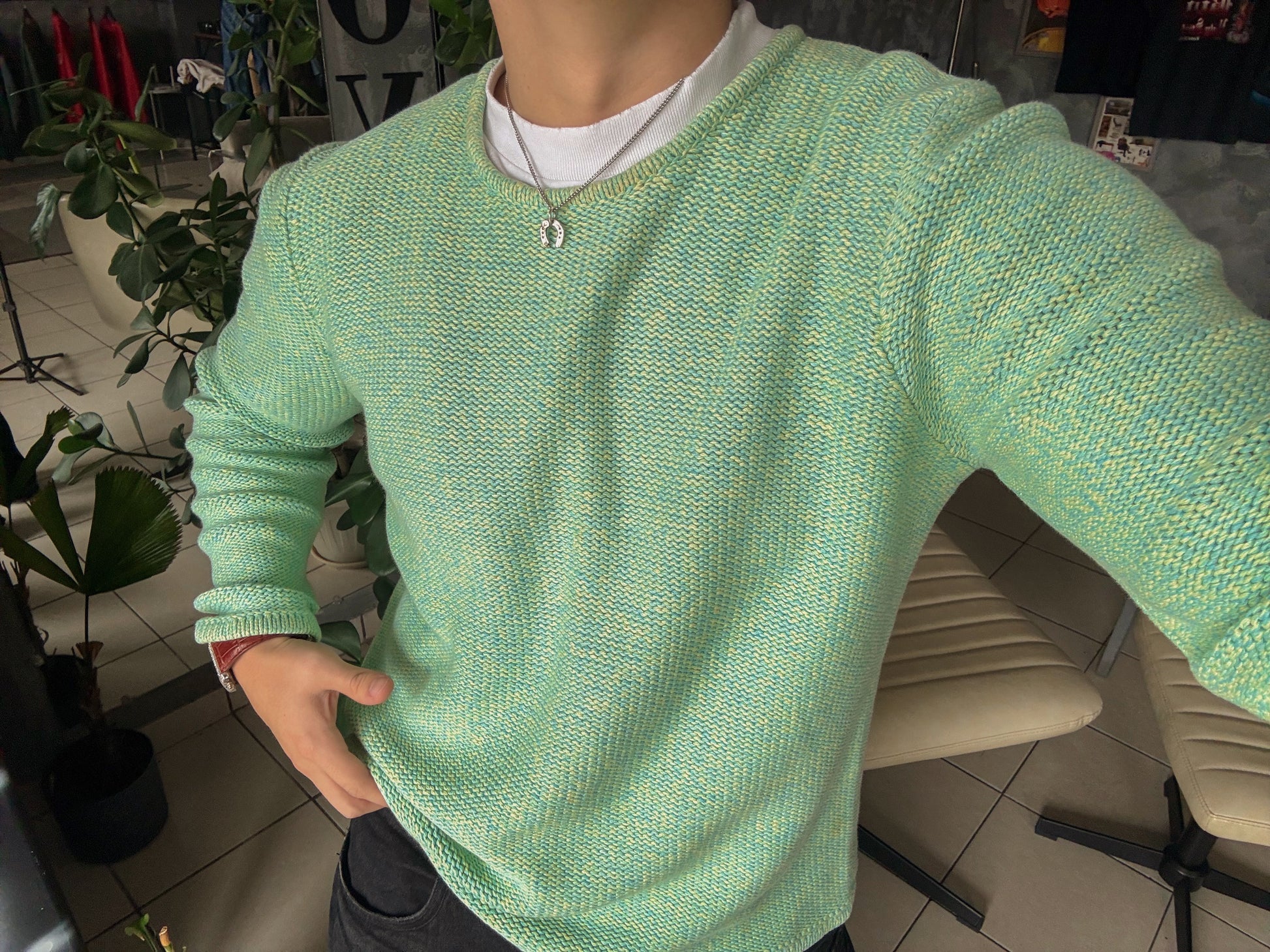 (S/M) VINTAGE L.L BEAN GREEN SWEATER