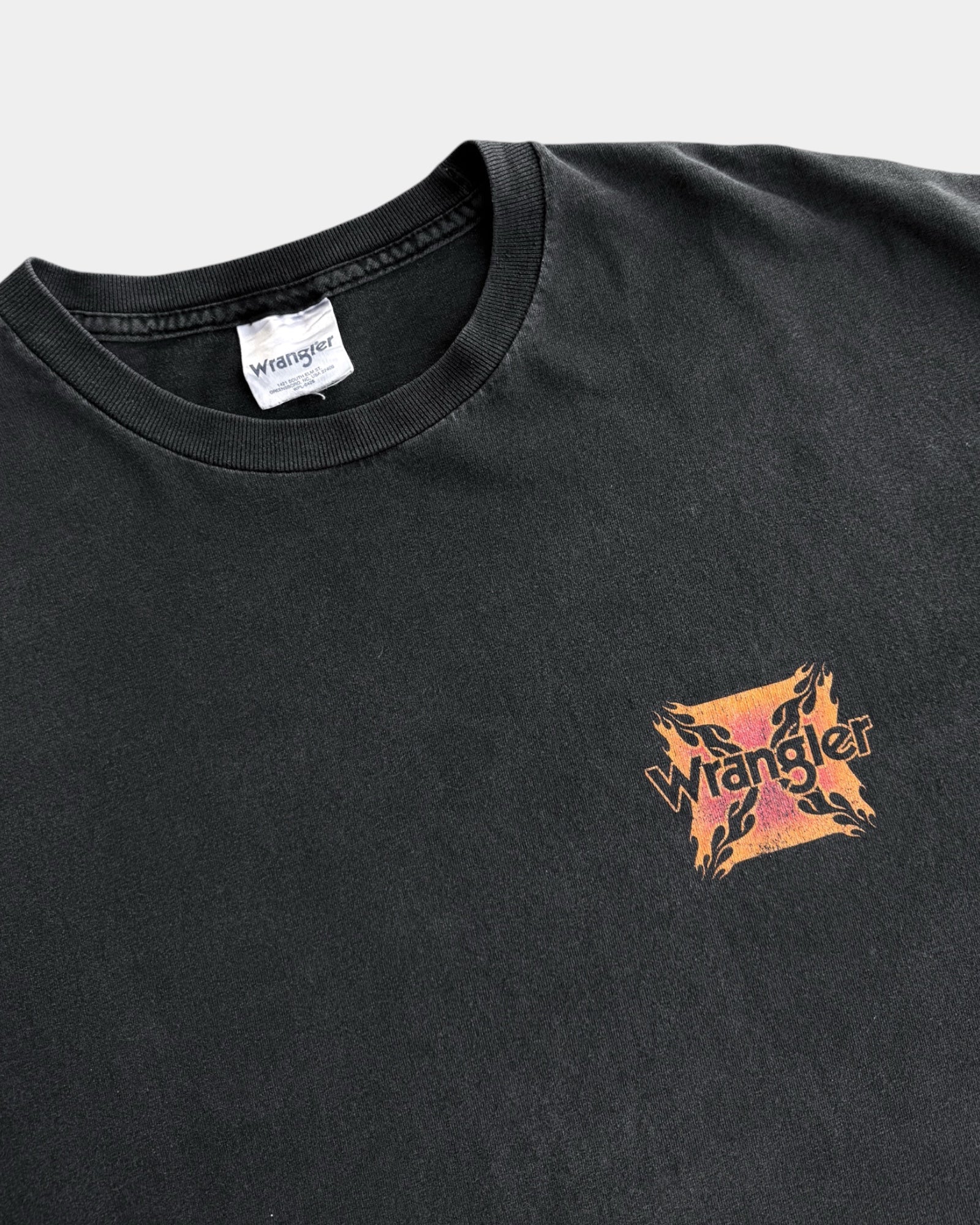 (L) 00’S VINTAGE WRANGLER RIDE FLAMES TEE