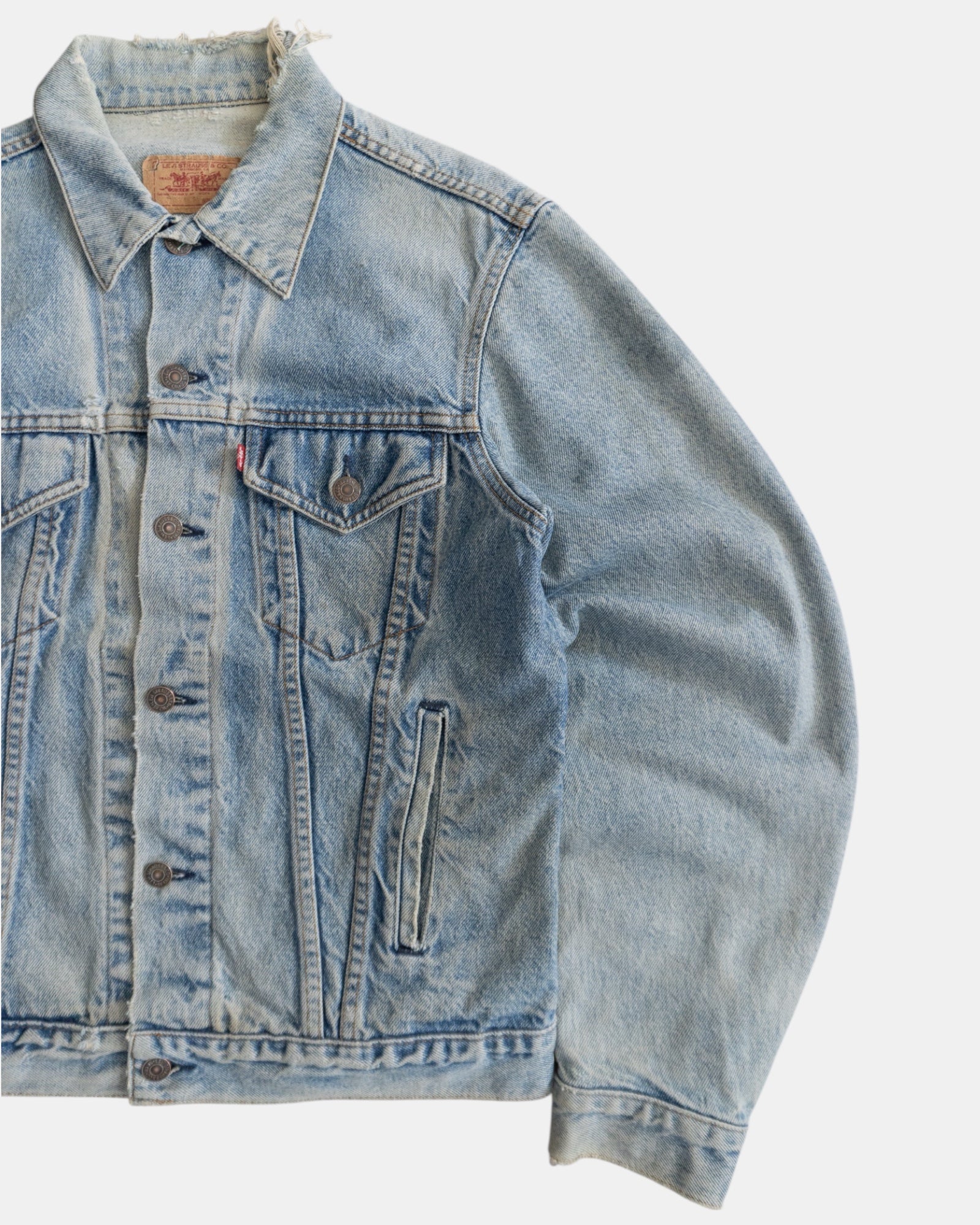 (M) 1980’S VINTAGE LEVIS DENIM TRUCKER FADED JACKET