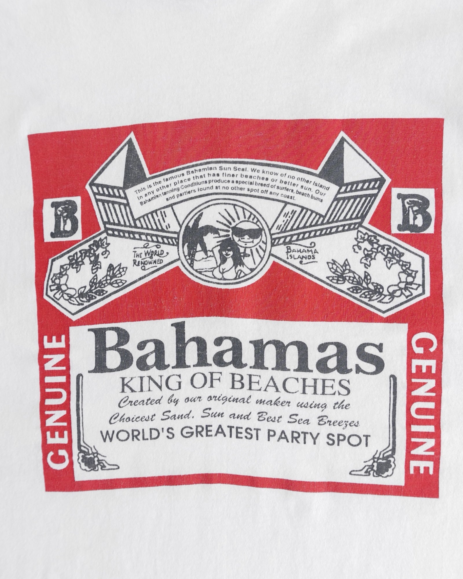 (L) 90’S VINTAGE BAHAMAS KING OF BEACHES TEE