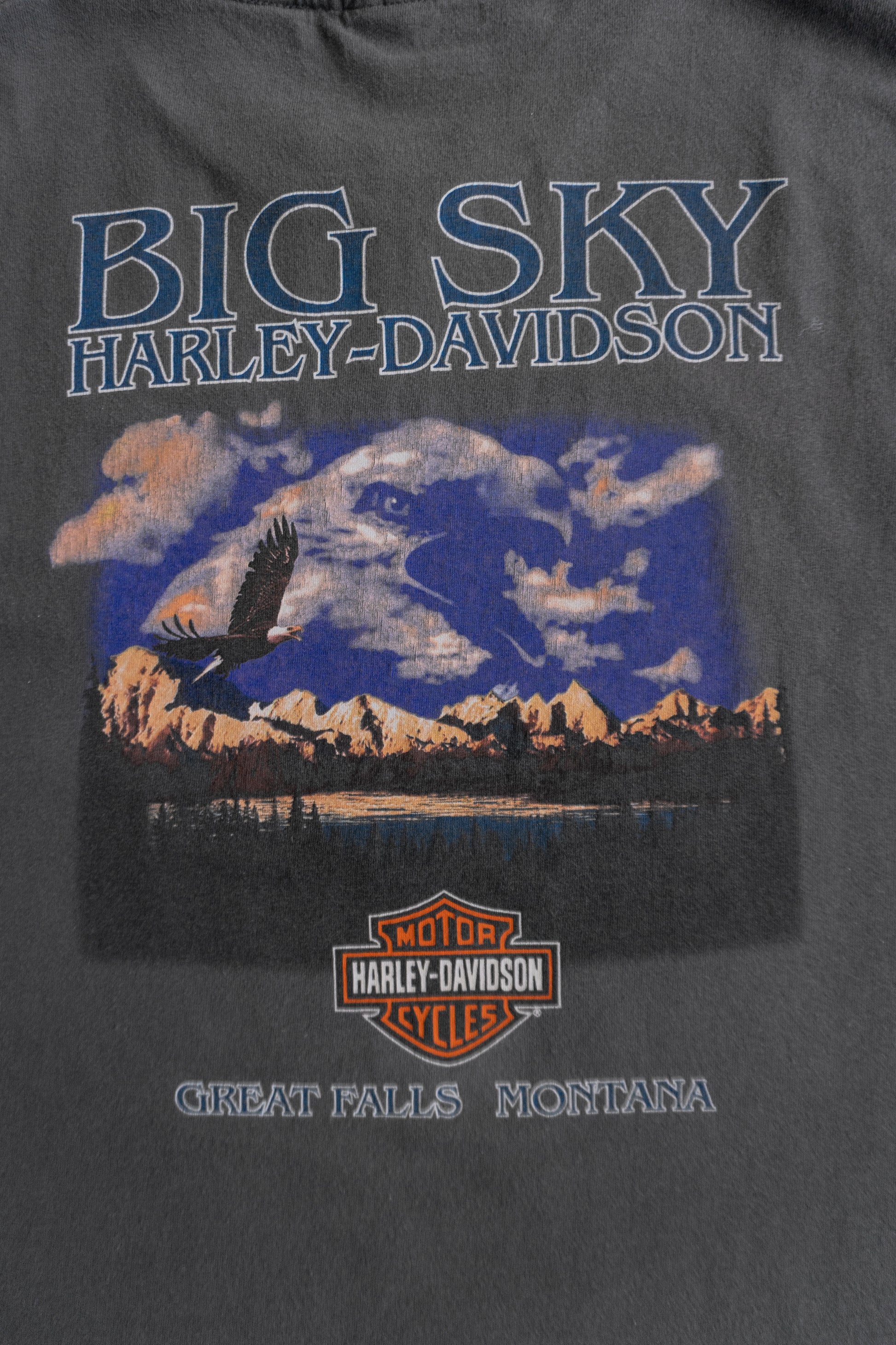 (L/XL) VINTAGE HARLEY DAVIDSON MOTORCYCLE BIKER WOLF EAGLE TEE