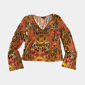 (XL - BOXY M-L) Y2K Chaudry Blouse