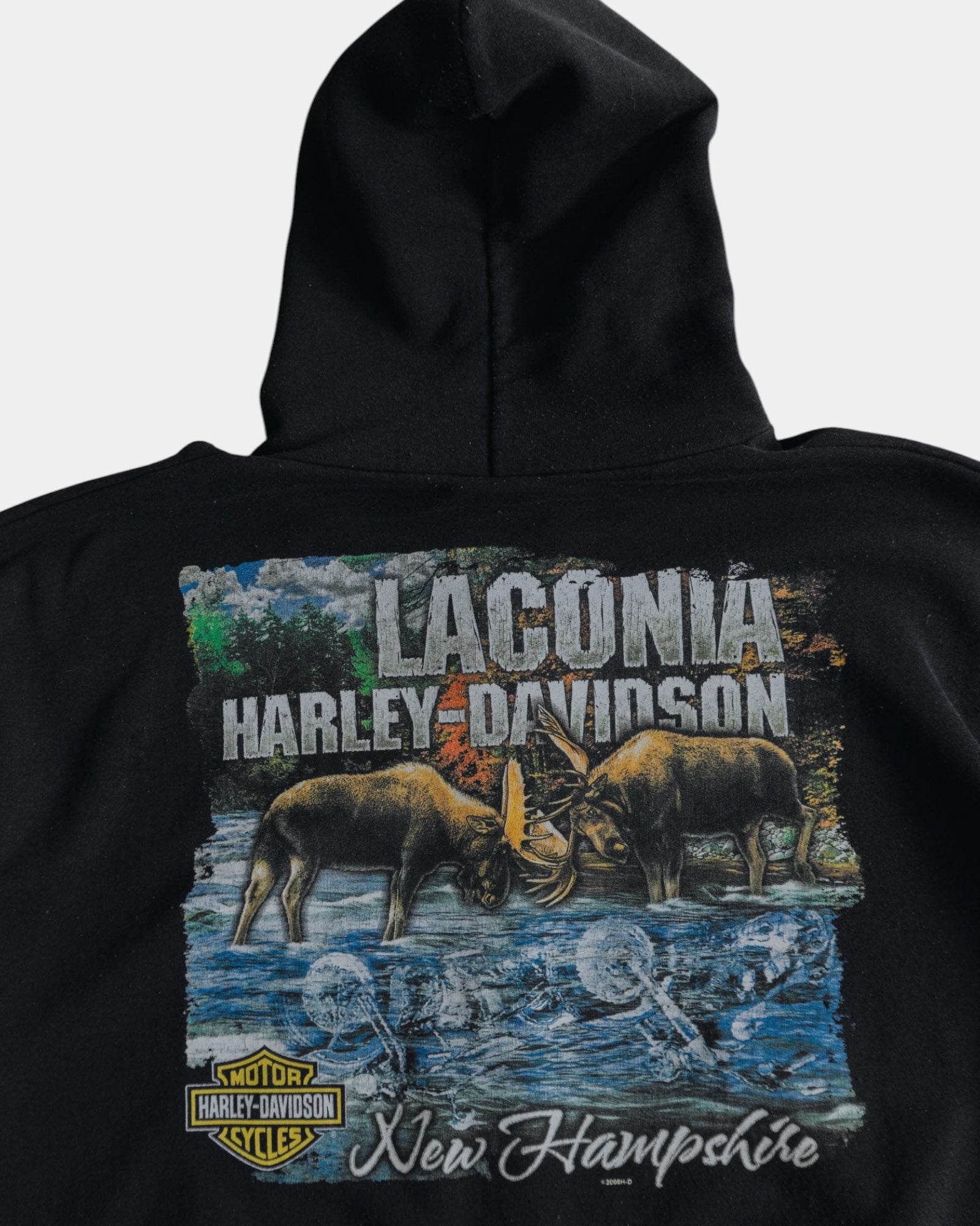 (L/XL) HARLEY DAVIDSON FLAMES HOODIE FULL ZIP