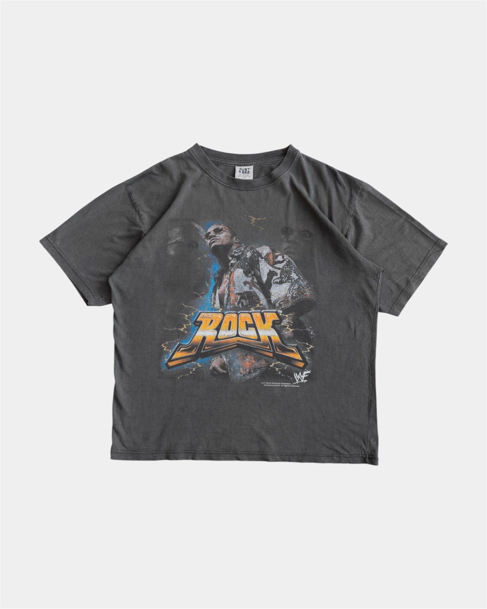 (L) RARE VINTAGE 00’S THE ROCK WWE FADED TEE