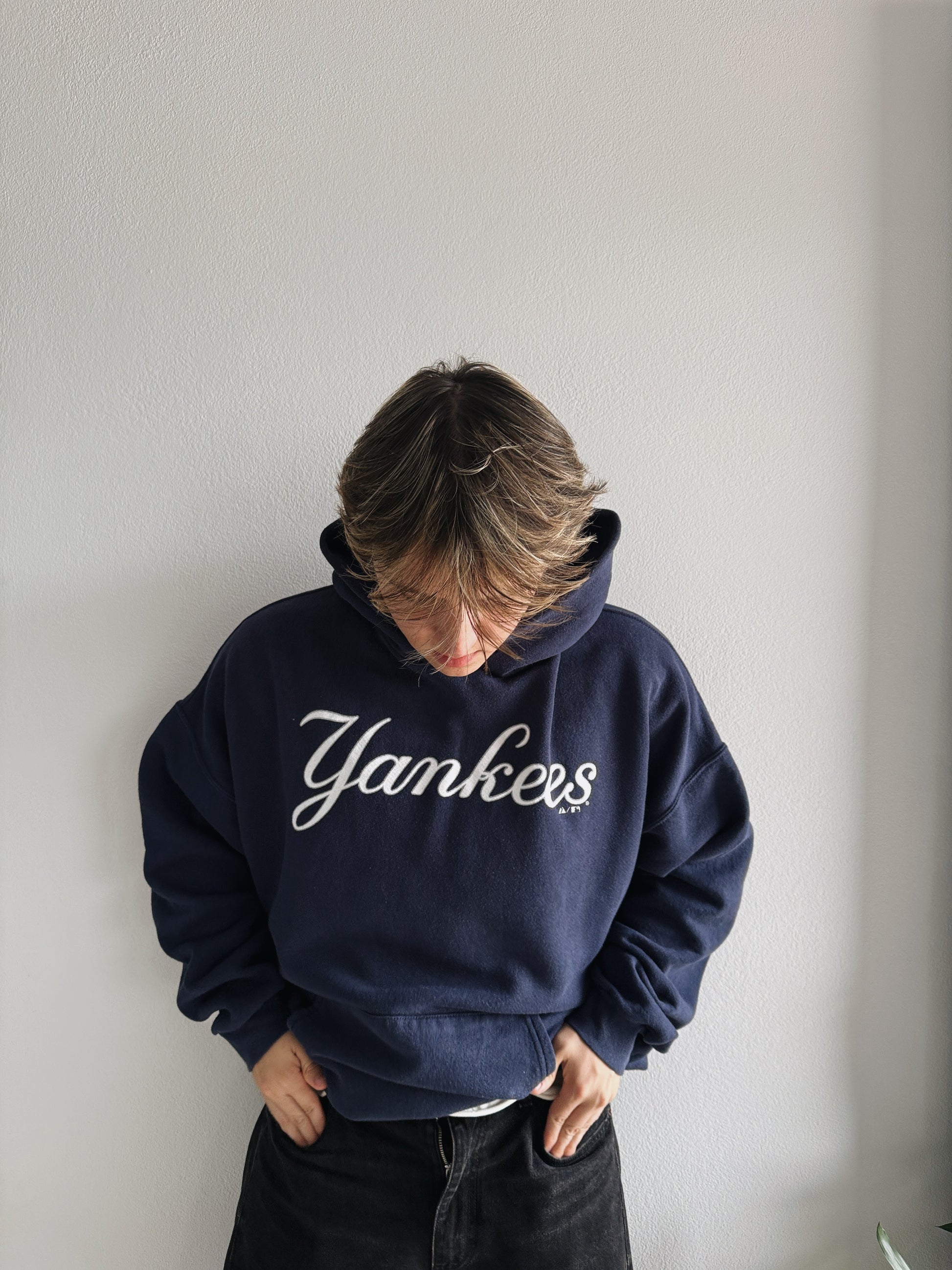 (XL) 90’S VINTAGE YANKEES NAVY HOODIE