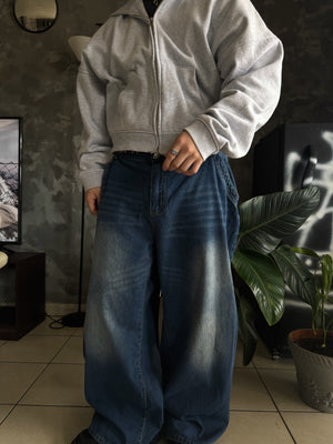 DENIM HIGH RISE WIDE LEG PANTS - 36x32