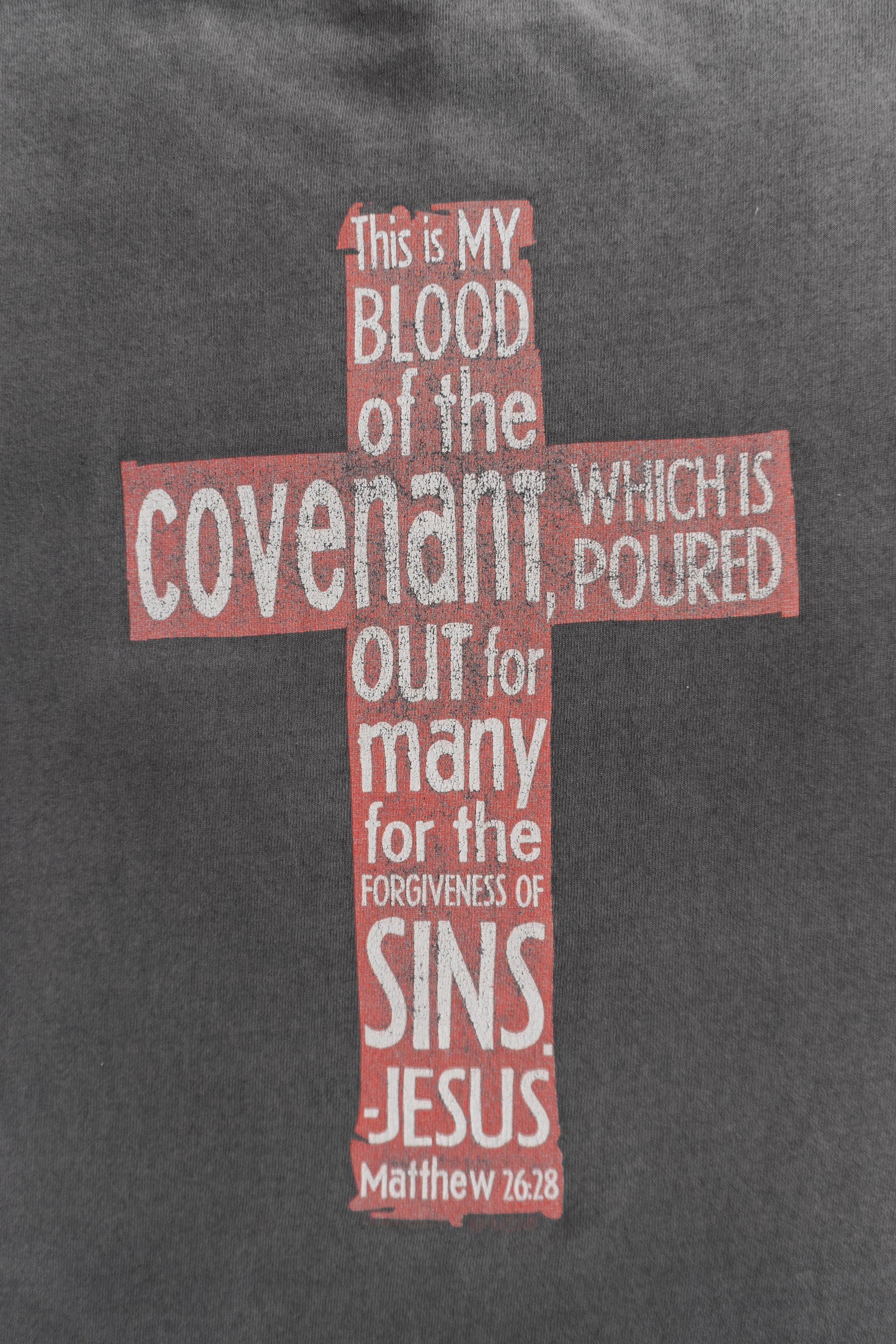 (L) 2000’S VINTAGE “A BLOOD DONOR SAVED MY LIFE” KERUSSO FADED JESÚS TEE