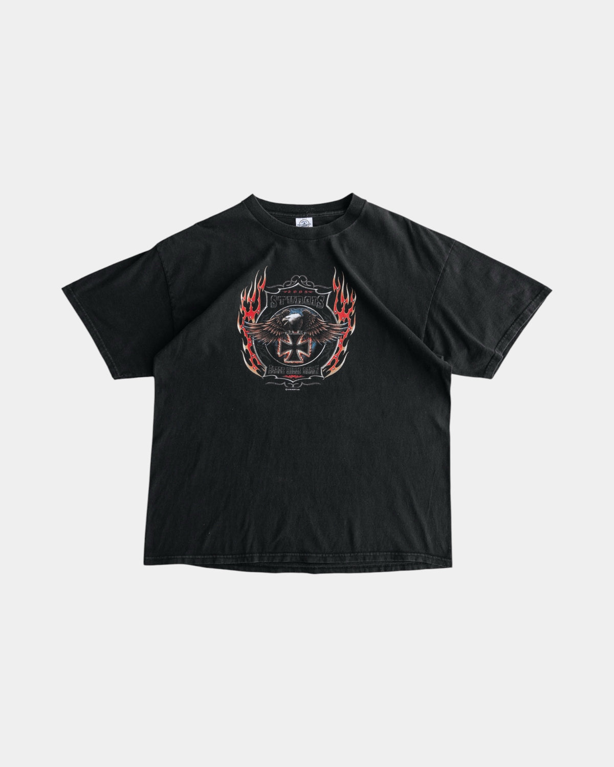 (XL) 2005 VINTAGE STURGUIS FLAMES TYPE CHOPPERS TEE