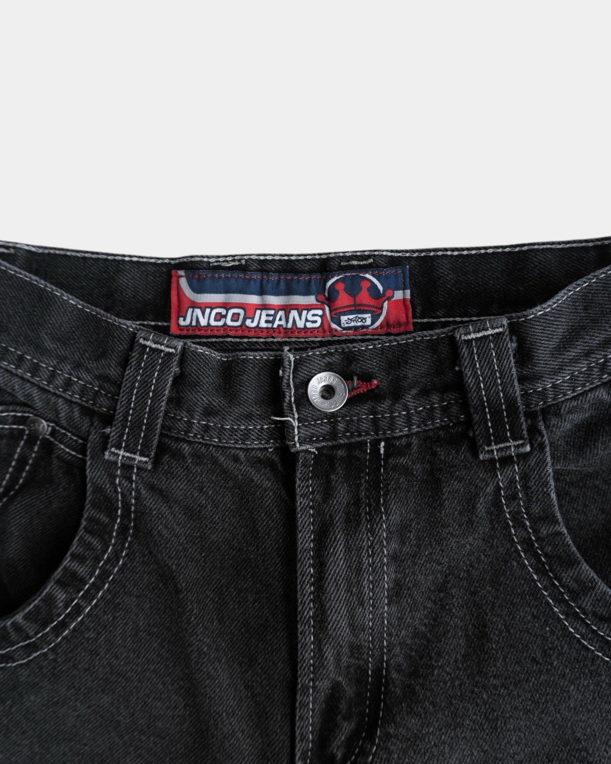 VINTAGE JNCO FLAME EMBROIDERED FADED PANTS