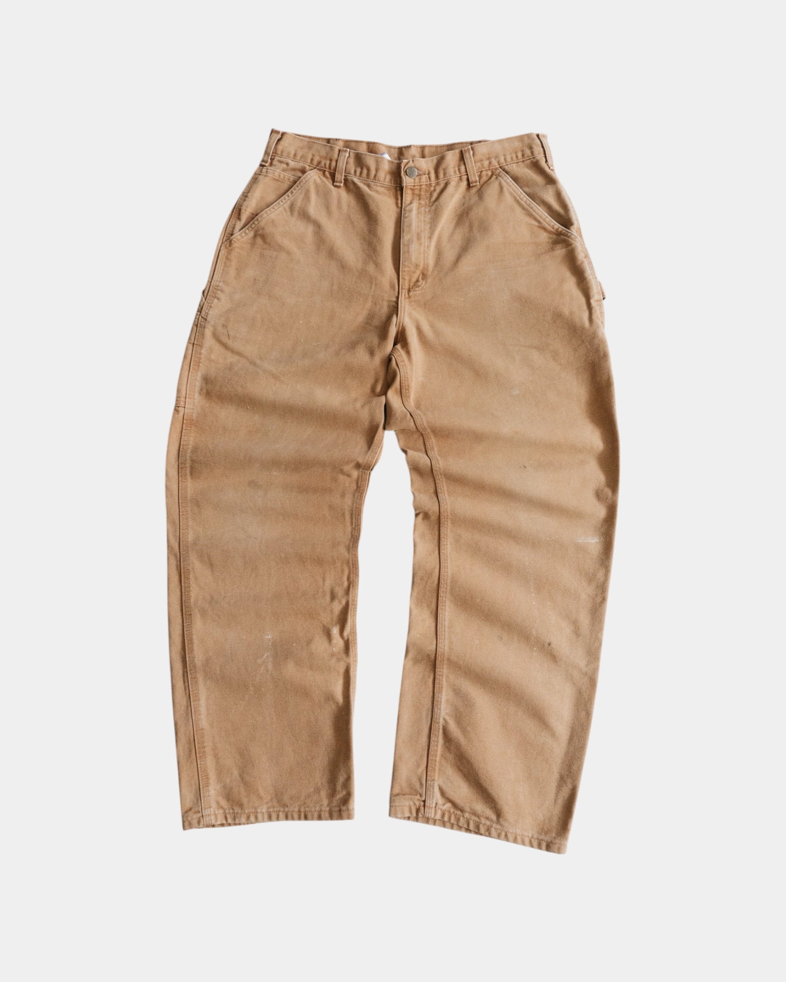 VINTAGE CARHARTT LEATHER LOGO PANTS - 34x30