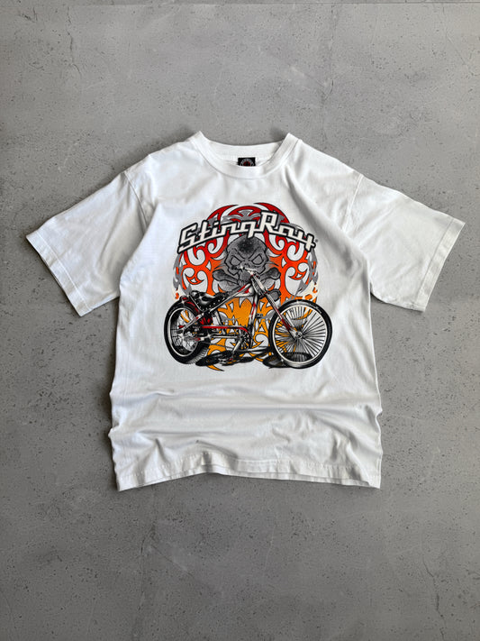 (M) VINTAGE MOTOR BIKE FLAMES TEE