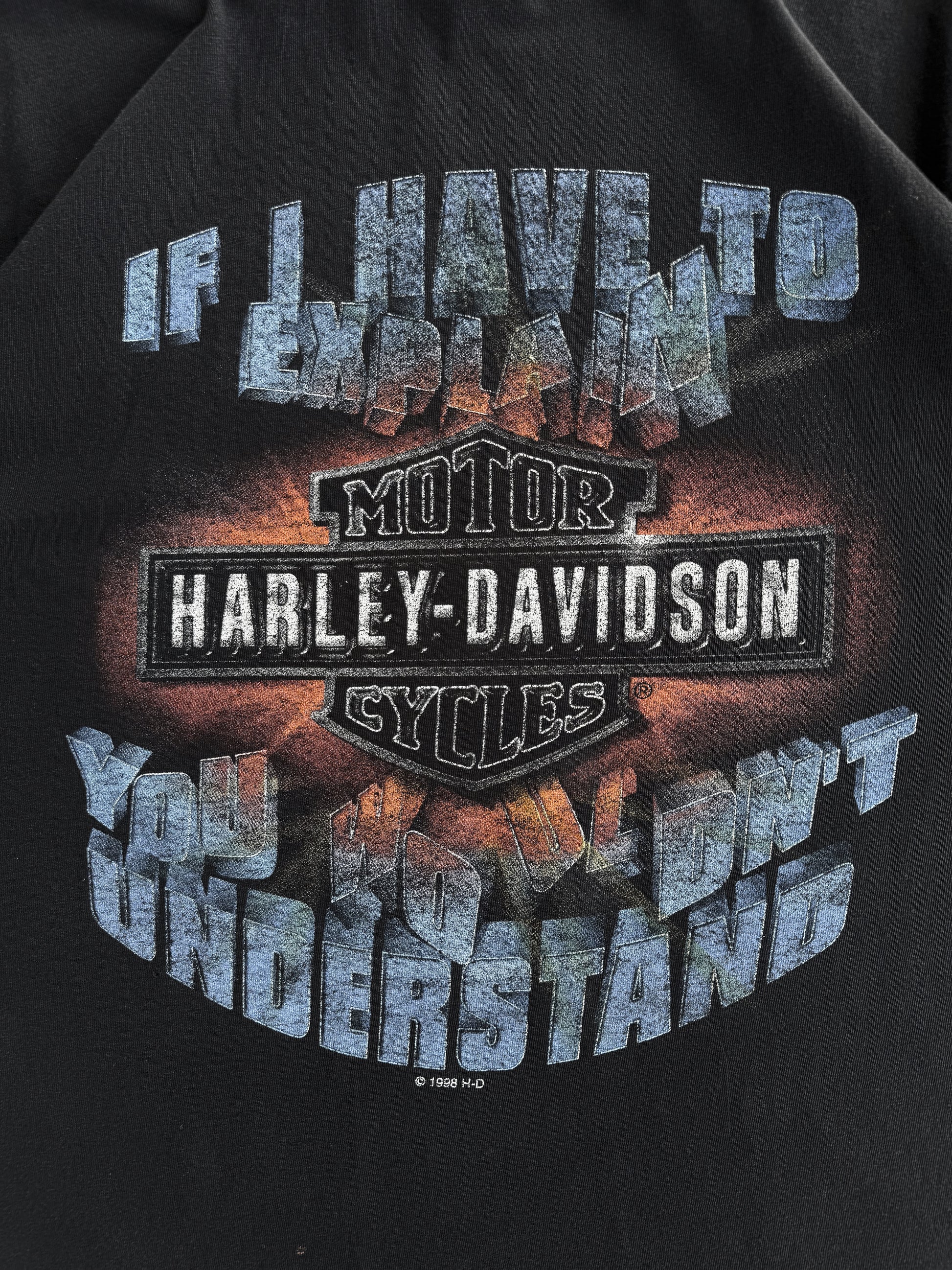 (L) 1998 VINTAGE HARLEY DAVIDSON FADED TEE