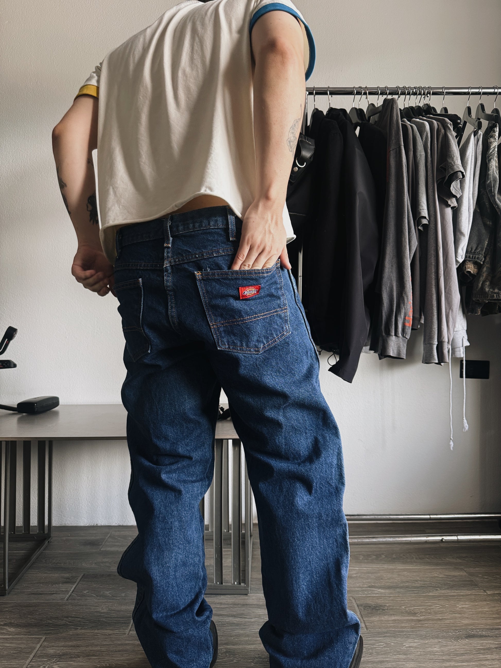 VINTAGE DICKIES CARPENTER DENIM PANTS - 34x30