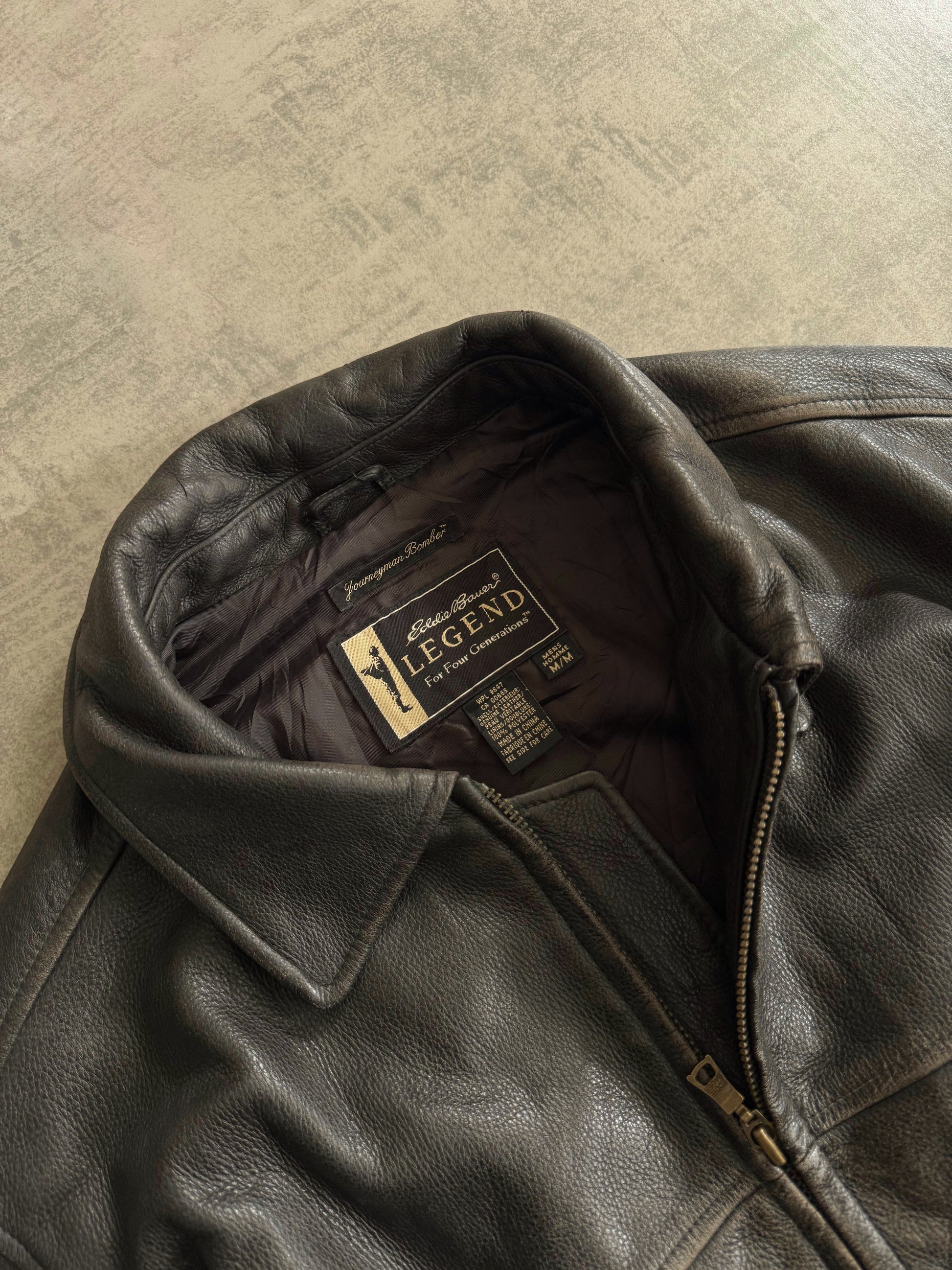 (M) VINTAGE EDDIE LEGEND AMAZING FADED BOMBER LEATHER JACKET