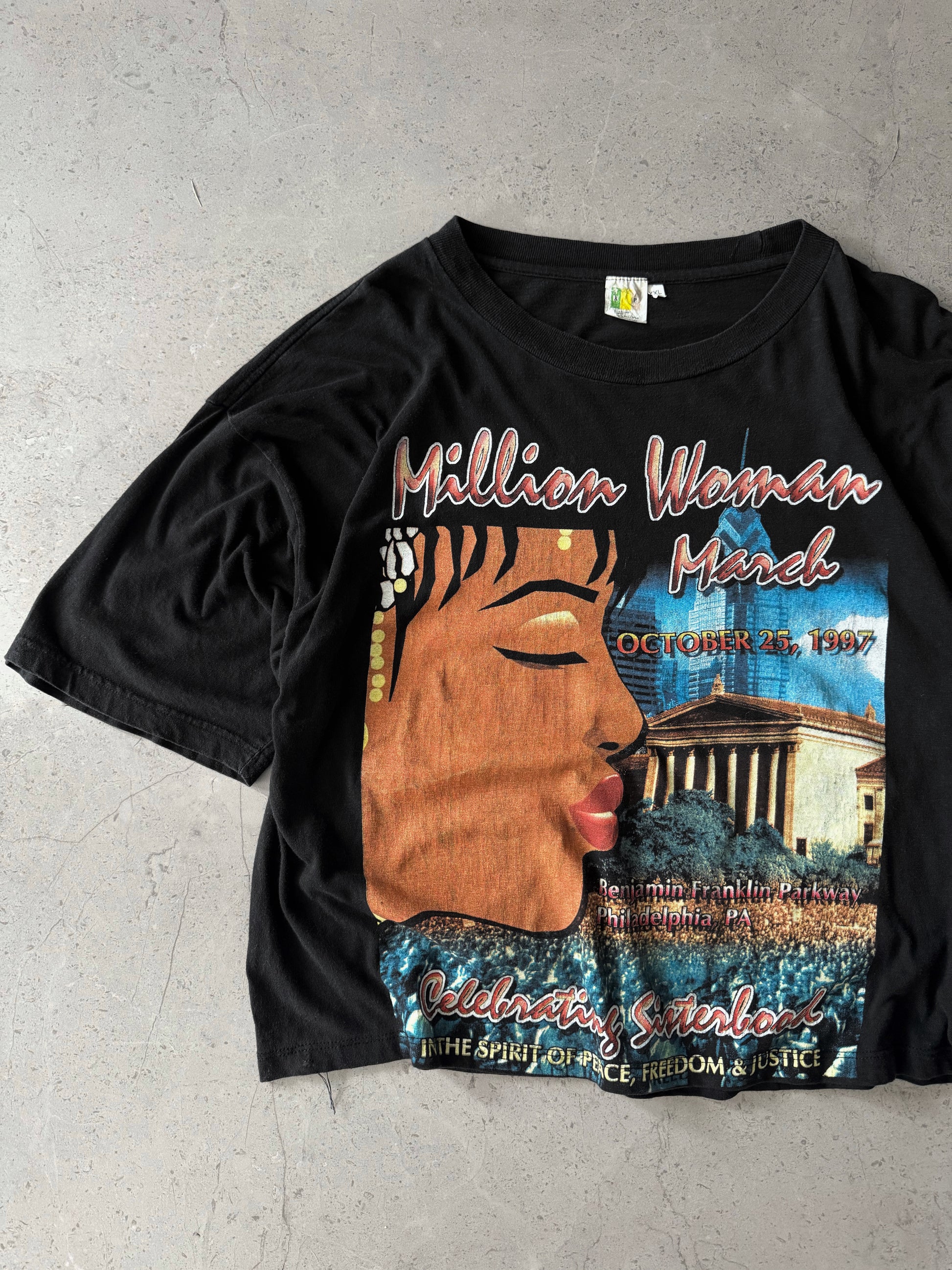 (BOXY L) 90’S VINTAGE MILLION WOMEN MARCH RAP TEE