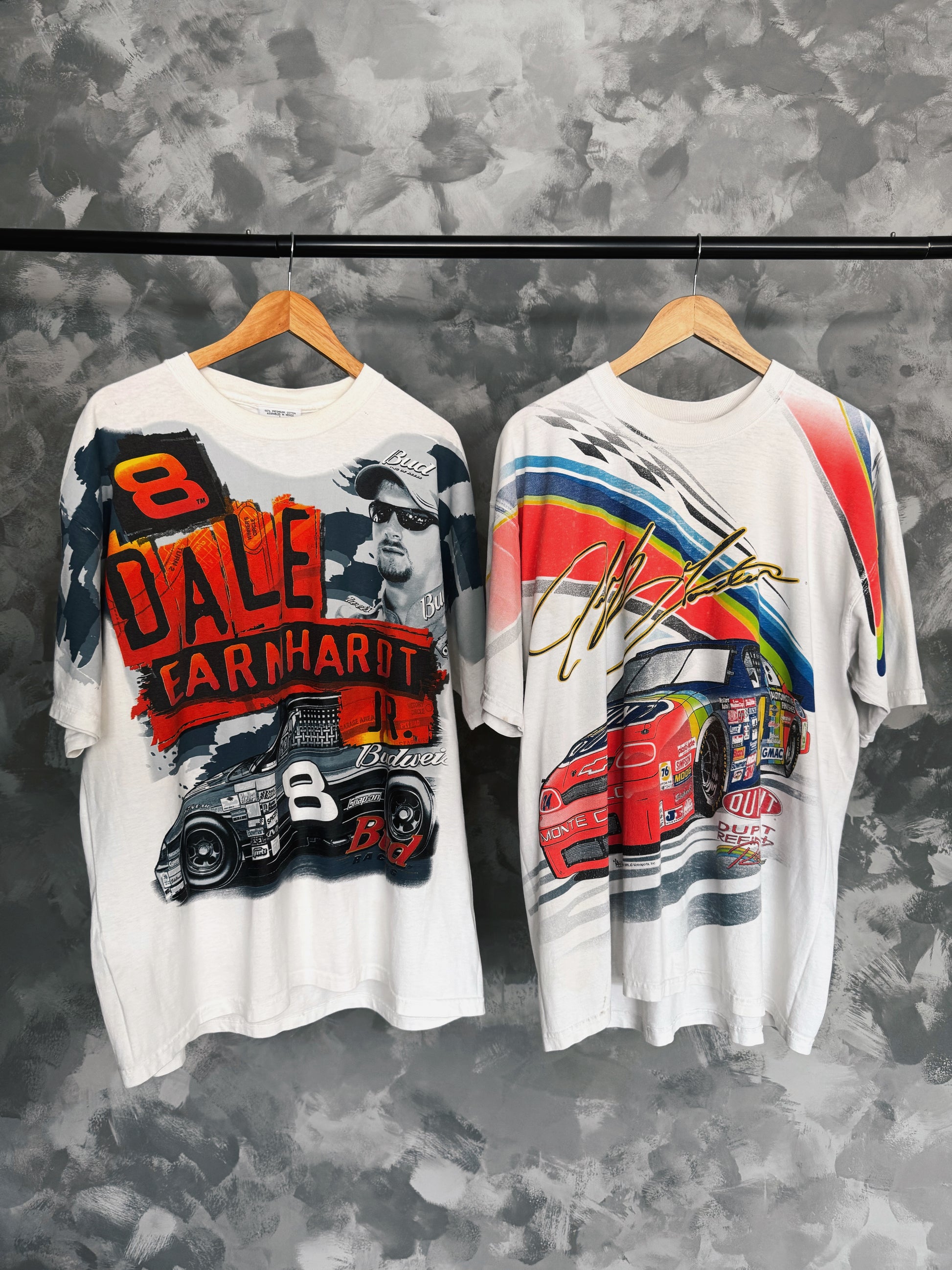 (L) 00’S VINTAGE NASCAR RACING DALE EARNHARDT AOP TEE
