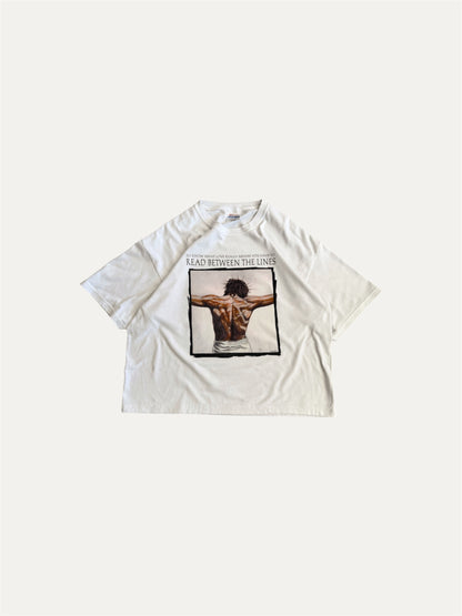 (M) RARE VINTAGE JESÚS LOVE READ BETWEEN THE LINES TEE