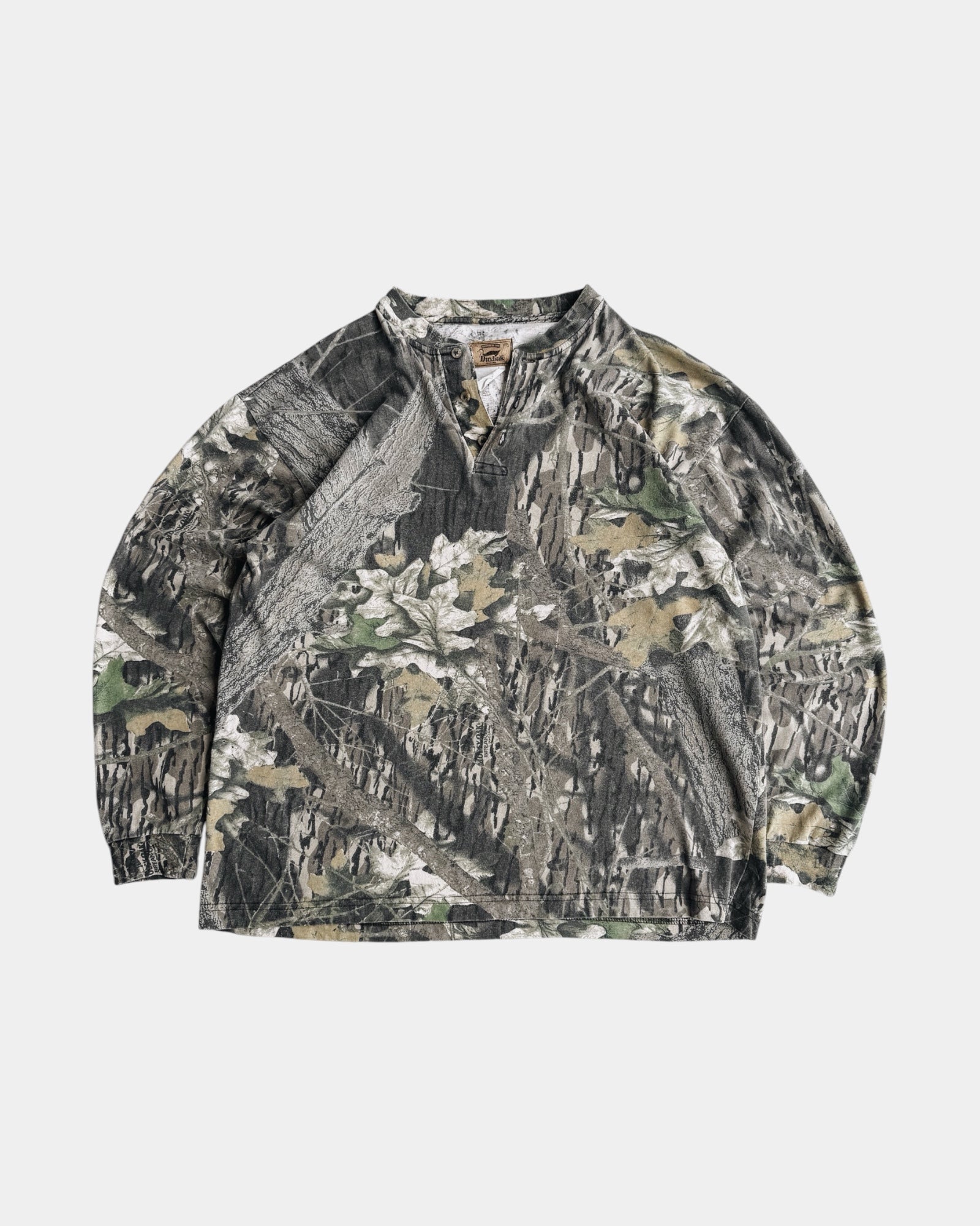 (L) VINTAGE REALTREE DUXBAK HENLEY CAMO LONG SLEEVE