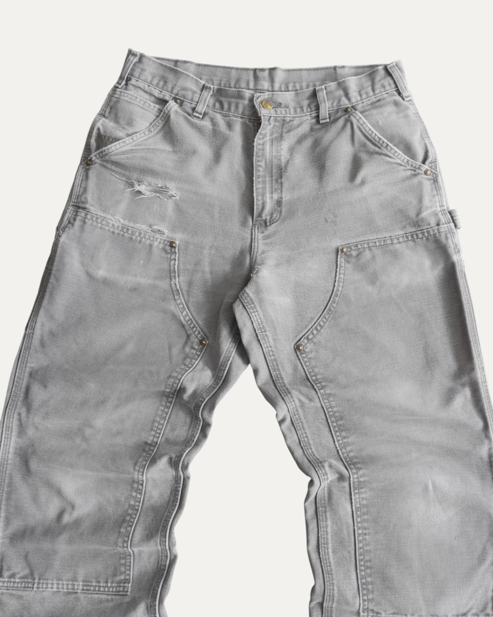 VINTAGE CARHARTT AMAZING FADED DOUBLE KNEE PANTS - 33x30