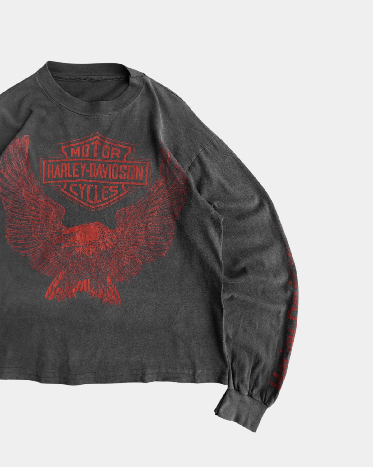 (M) 80’S VINTAGE HARLEY DAVIDSON SAN DIEGO SUN FADED LONG SLEEVE