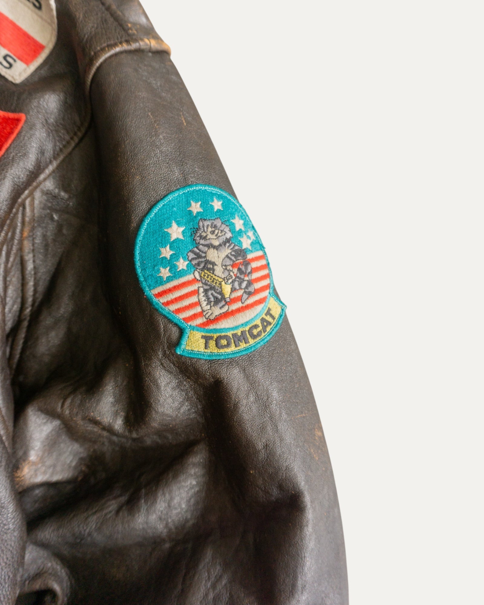 (L) RARE VINTAGE AVIREX LEATHER TYPE G-1 TOP GUN JACKET