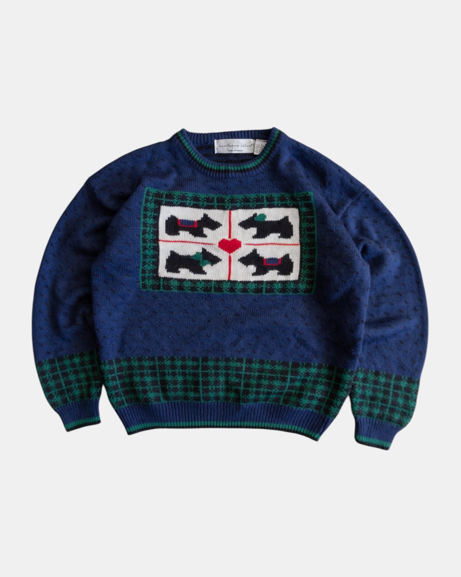 (FIT S) VINTAGE NORTHEN ISLES SCOTTIE DOG SWEATER