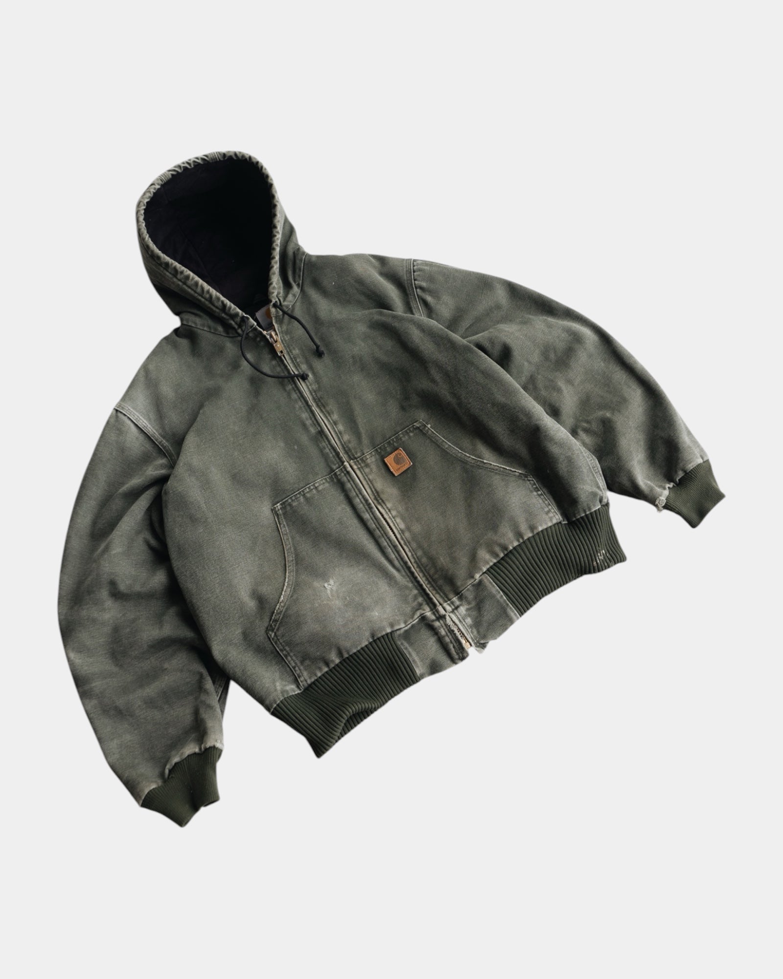 (L) VINTAGE CARHARTT GREEN OLIVE FADED ACTIVE JACKET