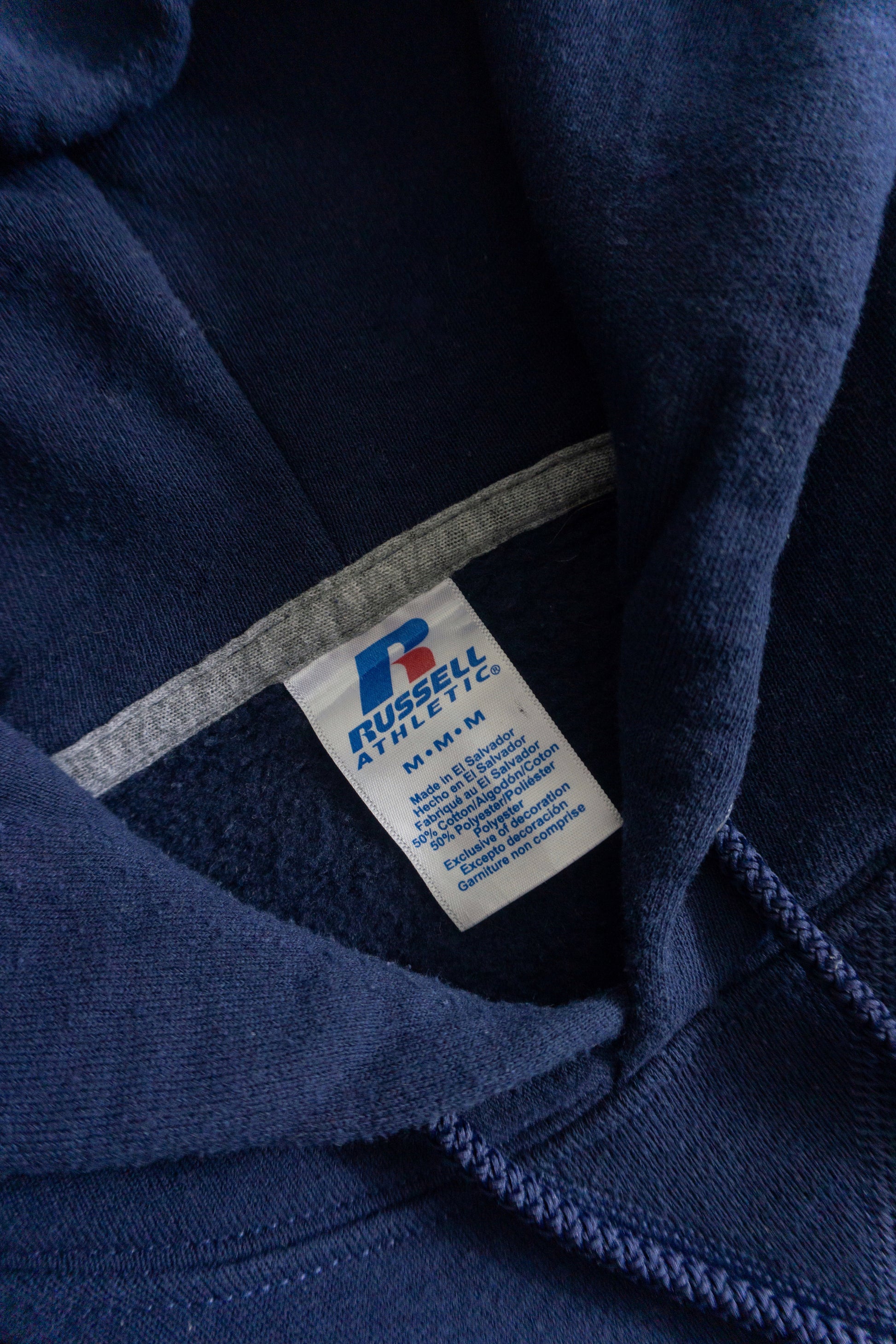 (M) RUSSELL NAVY BLANK HOODIE