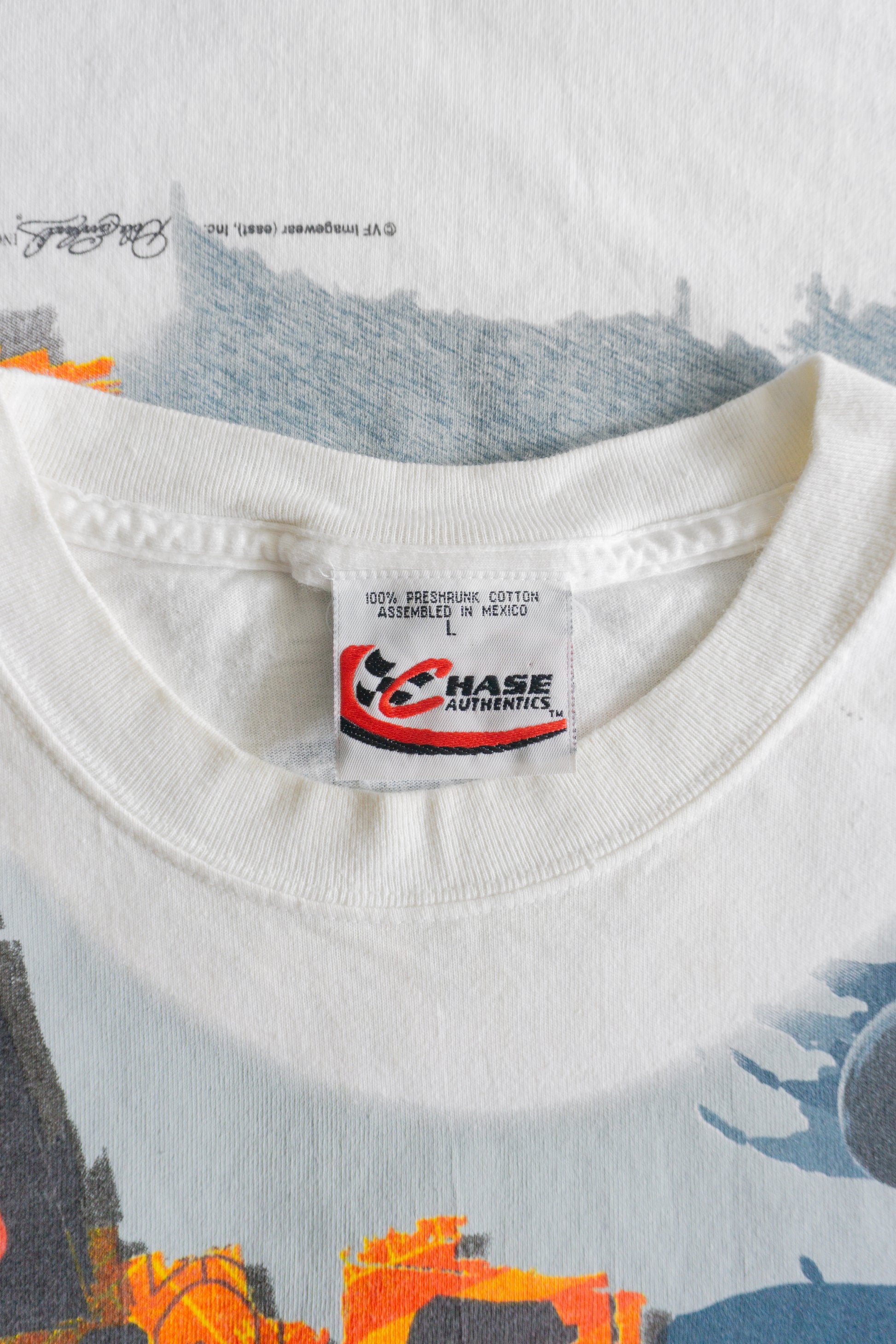 (L) 00’S VINTAGE NASCAR RACING DALE EARNHARDT AOP TEE