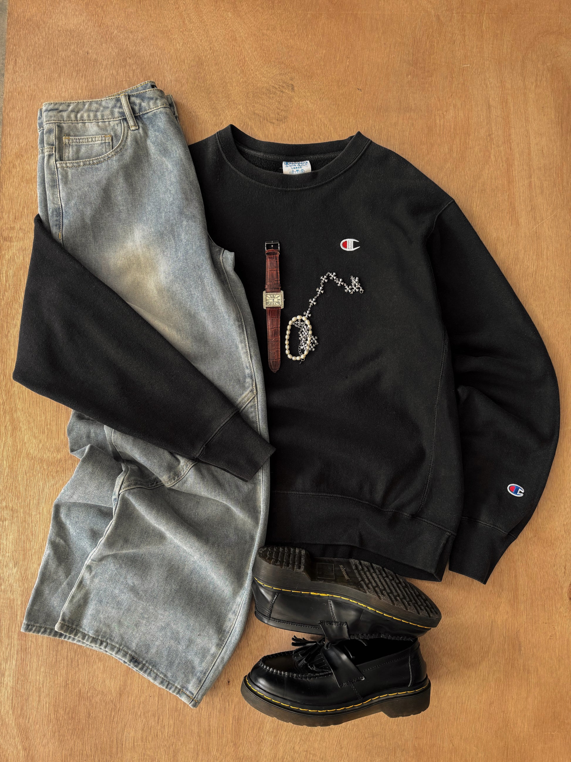 (BOXY L) VINTAGE CHAMPION REVERSE WEAVE CREWNECK