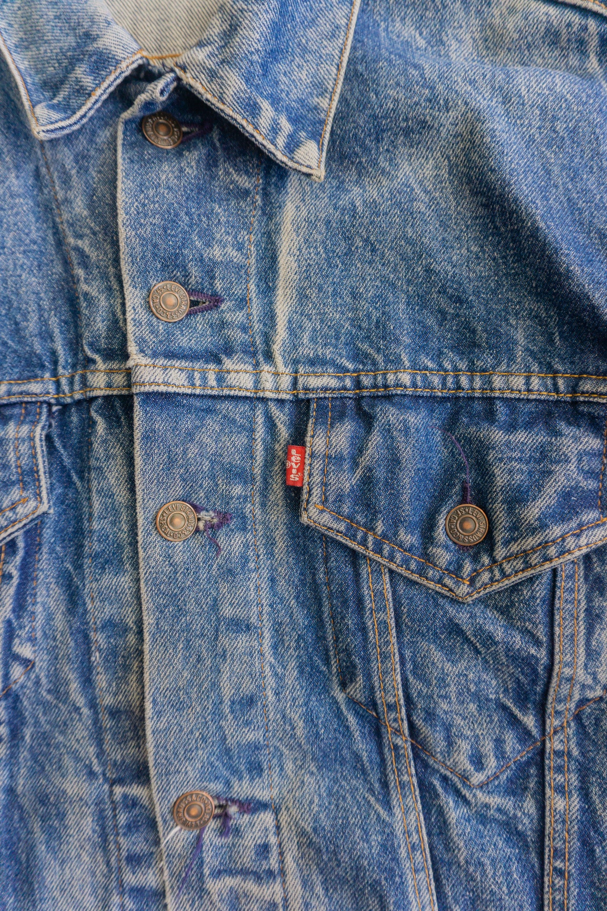 (L) 80’S VINTAGE LEVIS DENIM FADED JACKET