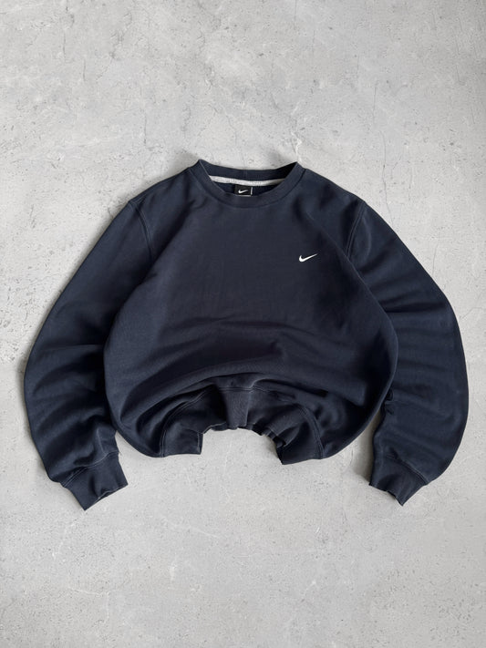 (S-M) NIKE SWOOSH NAVY CREWNECK