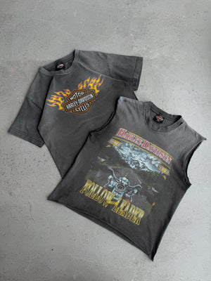 (M) 90’S VINTAGE HARLEY DAVIDSON FOLLOW LEADER SUN FADED TANK TOP