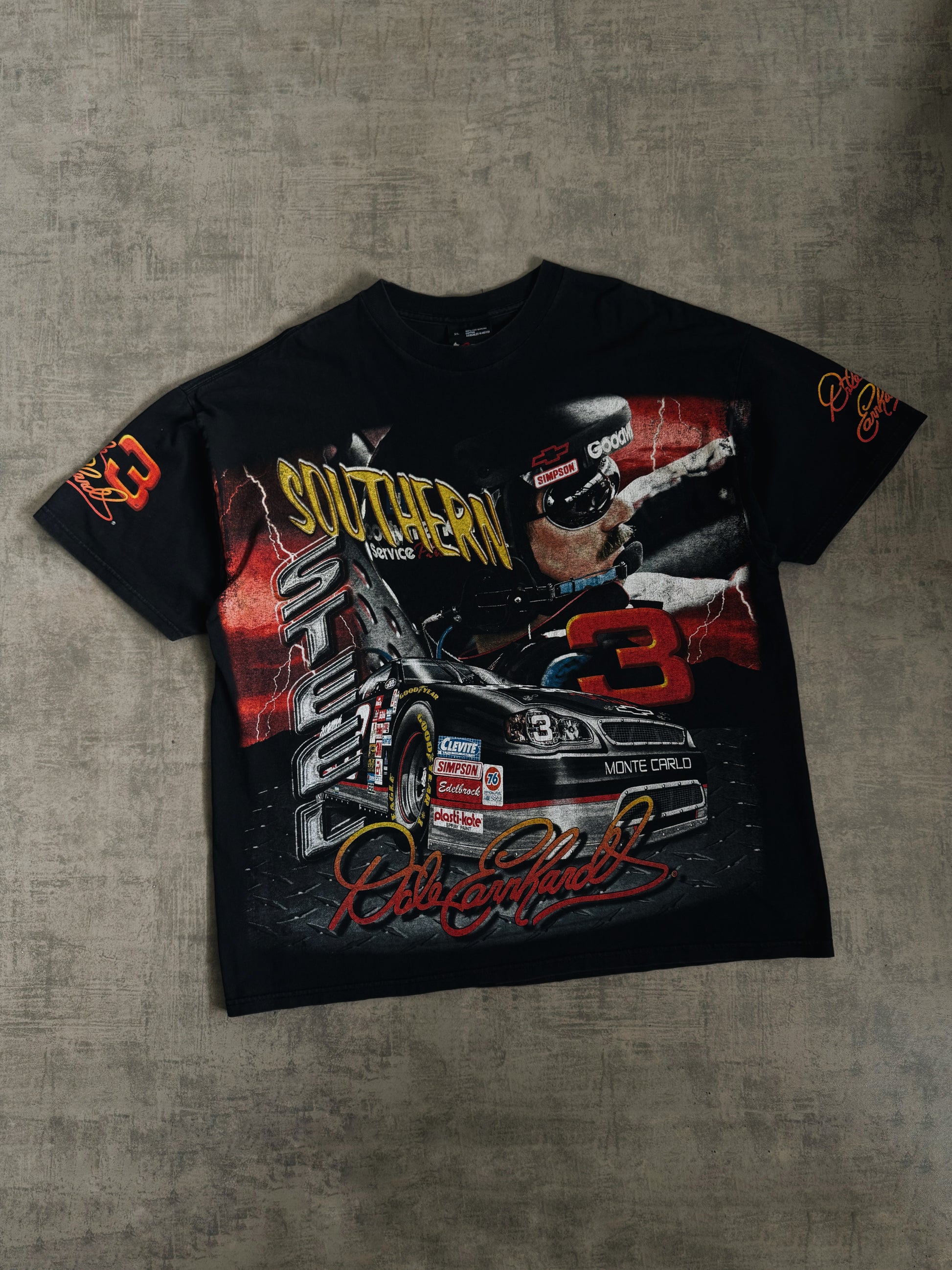 (XL) 90’S VINTAGE NASCAR DALE EARNHARDT RACING AOP TEE