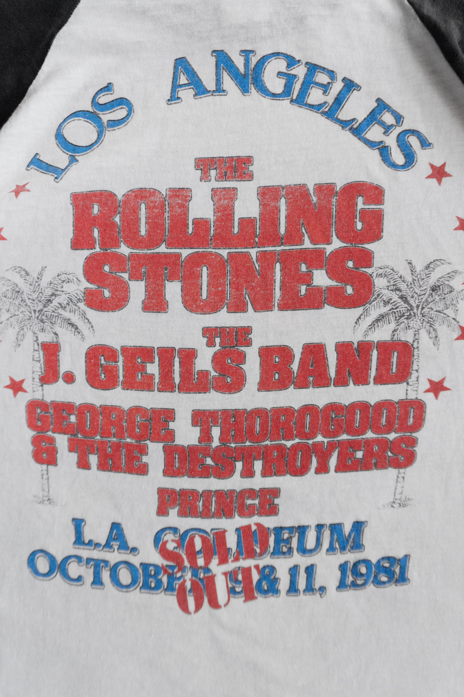 (M) 1980’S VINTAGE ROLLING STONES TOUR 3/4 SLEEVE