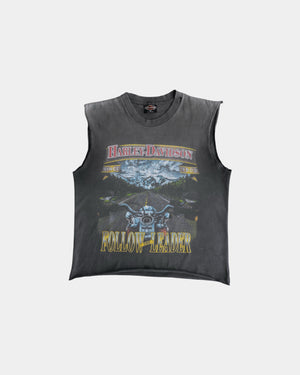(M) 90’S VINTAGE HARLEY DAVIDSON FOLLOW LEADER SUN FADED TANK TOP