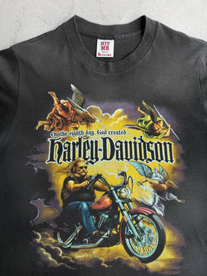 (M/S) 80’S VINTAGE HARLEH DAVIDSON “ON THE EIGHTH DAY GOD CREATED” TEE