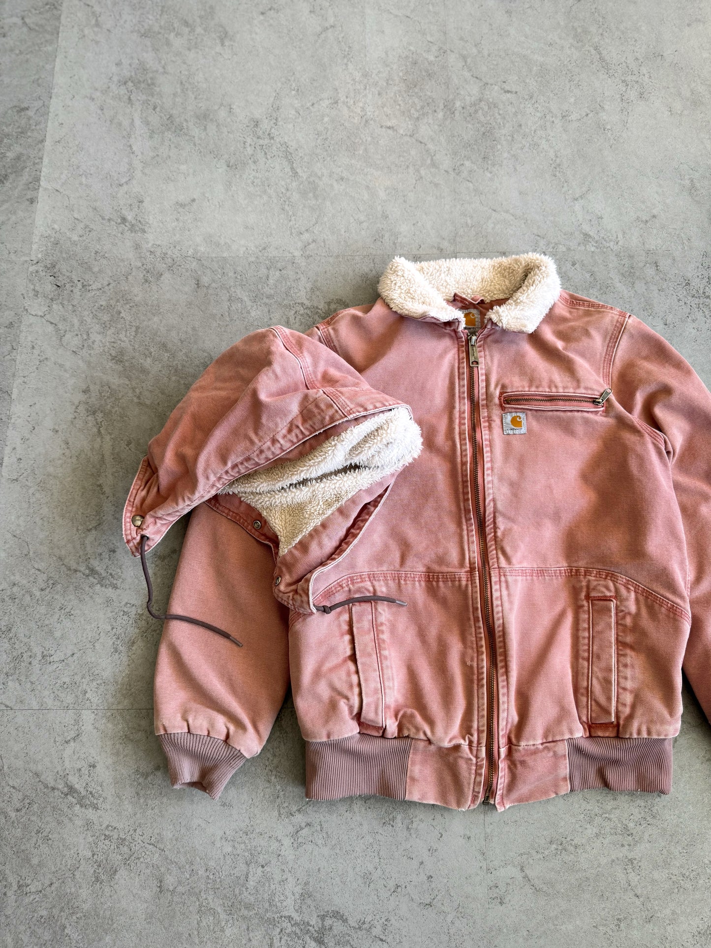 (M) Vintage Pink Carhartt Sherpa Jacket