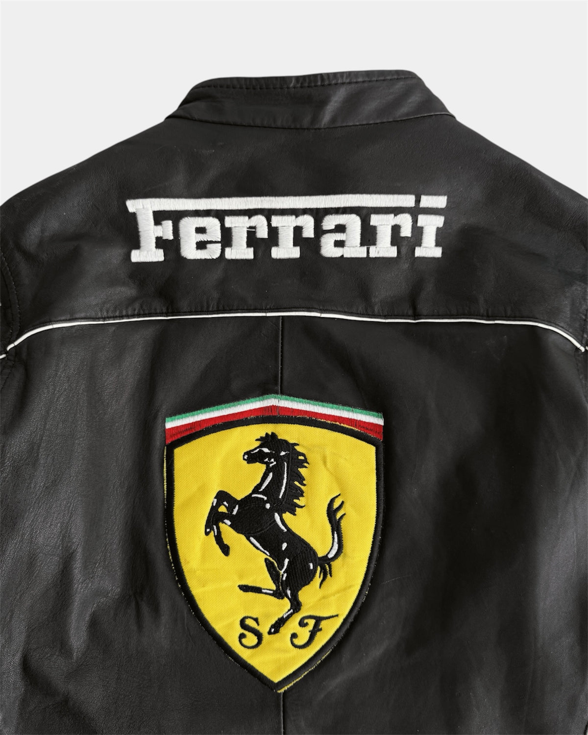 (M) VINTAGE FERRARI RACING LEATHER JACKET