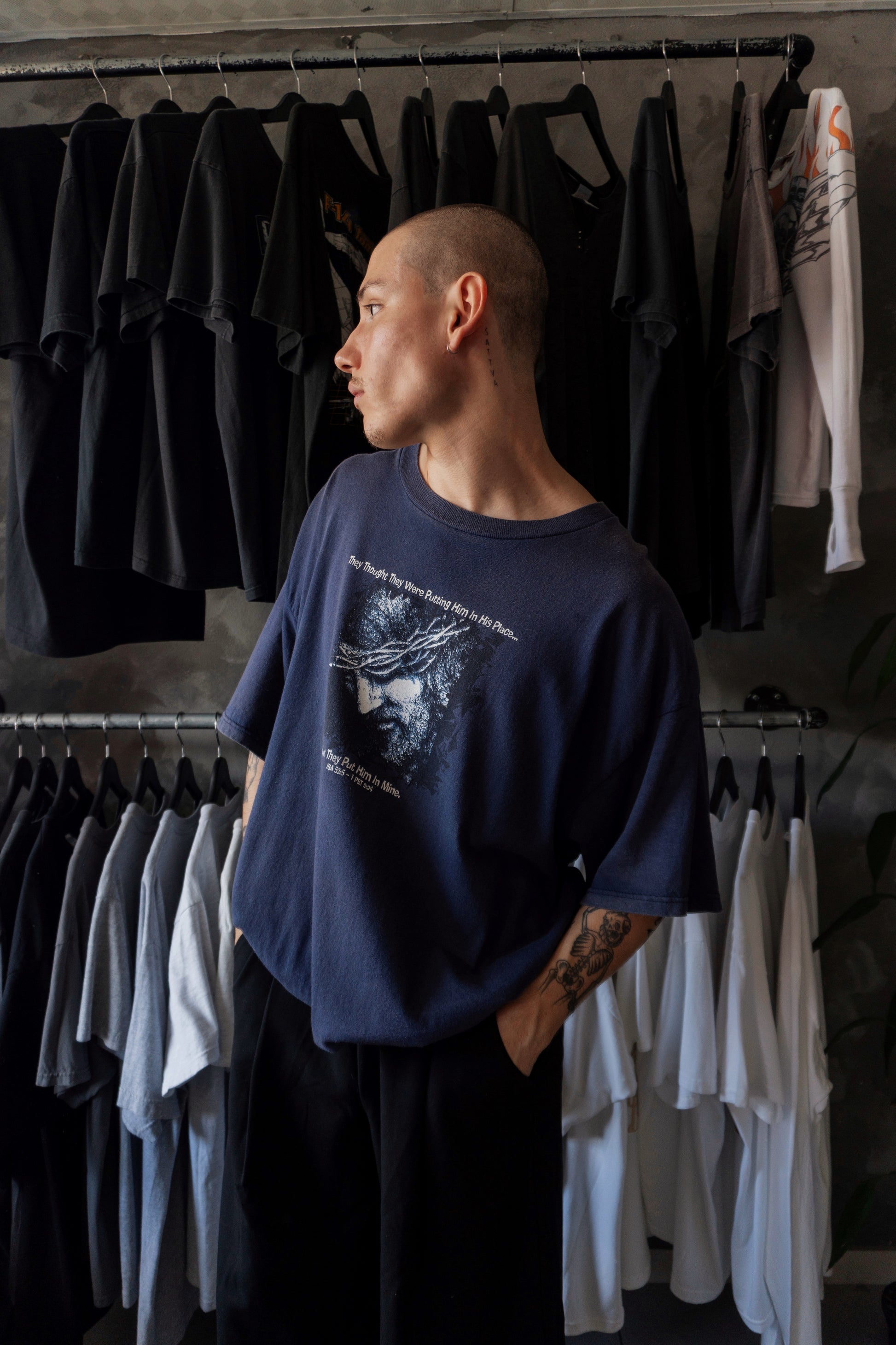 (FIT XL) 90’S VINTAGE JESUS - ISAIAH 53:1 TEE