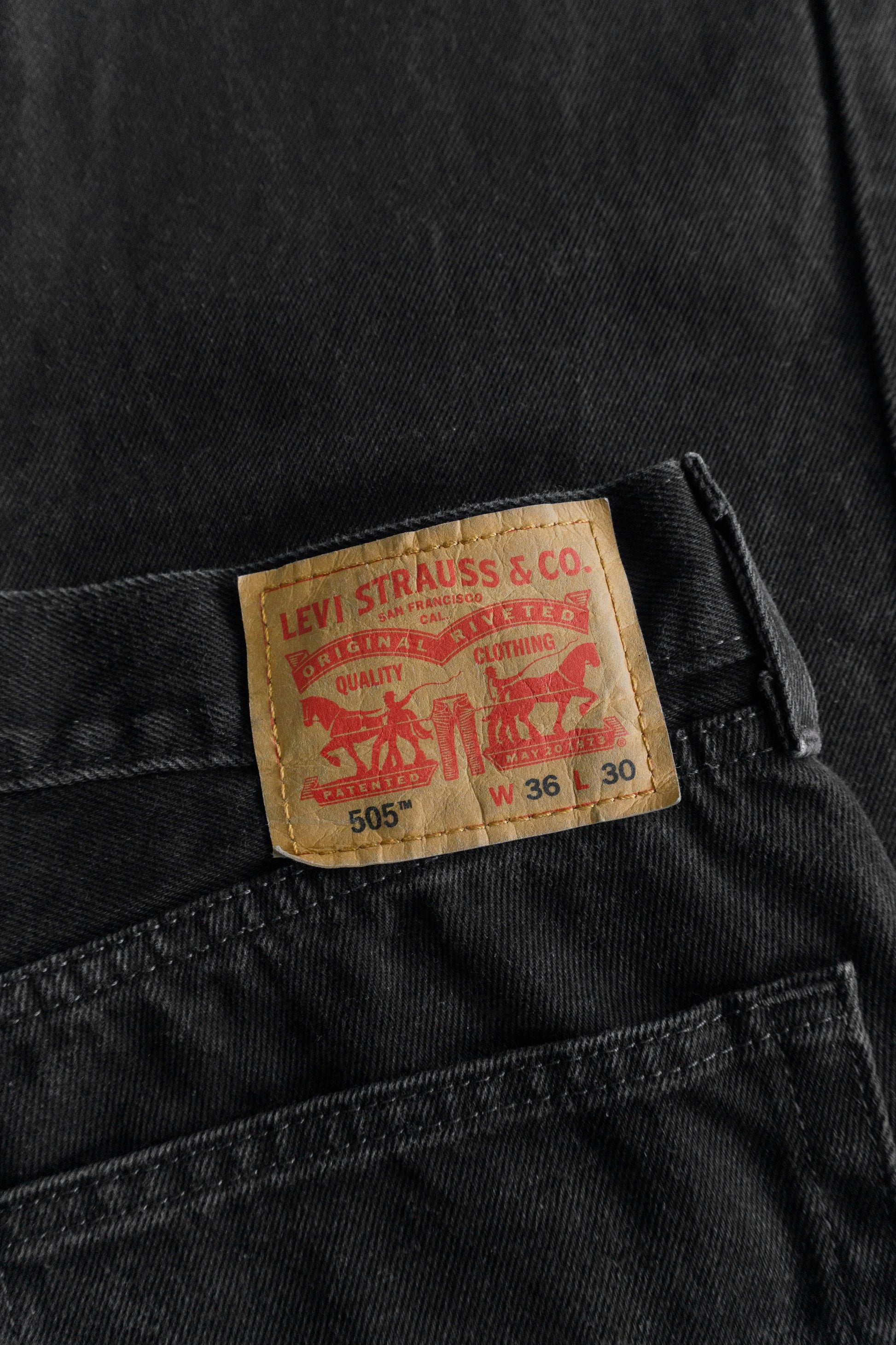 LEVIS 505 DENIM BLACK PANTS - 36x30