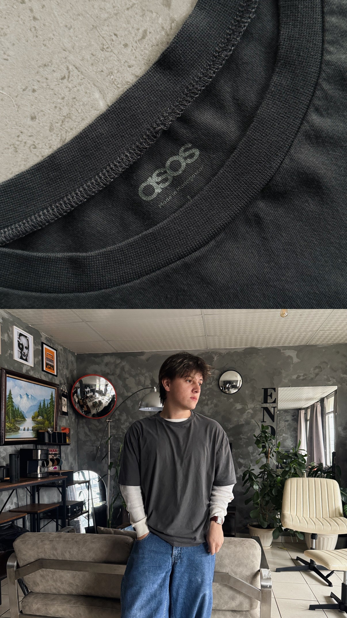 (L) ASOS BOXY BLANK TEE