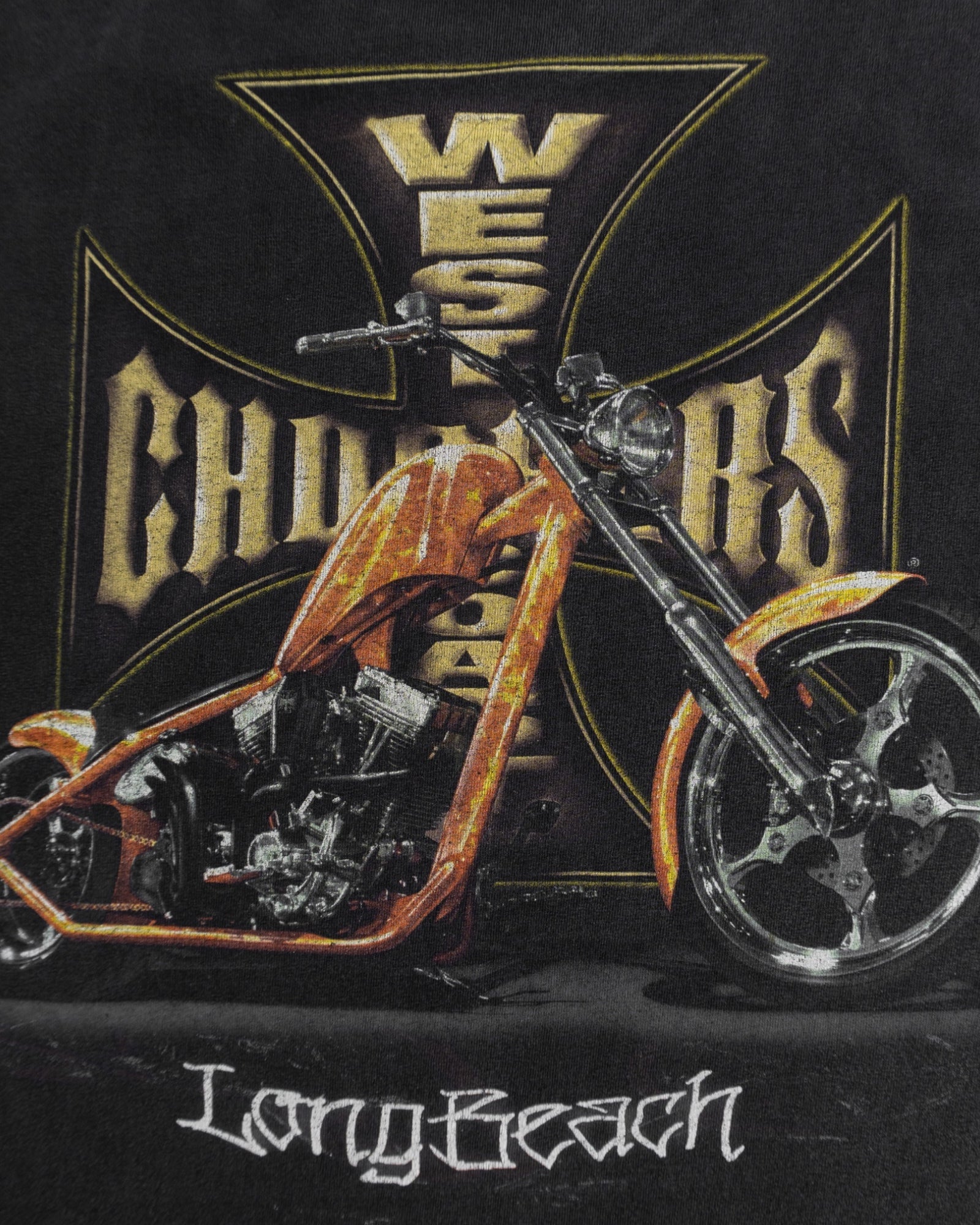 (M) VINTAGE WEST COAST CHOPPERS CROSS FADED TEE