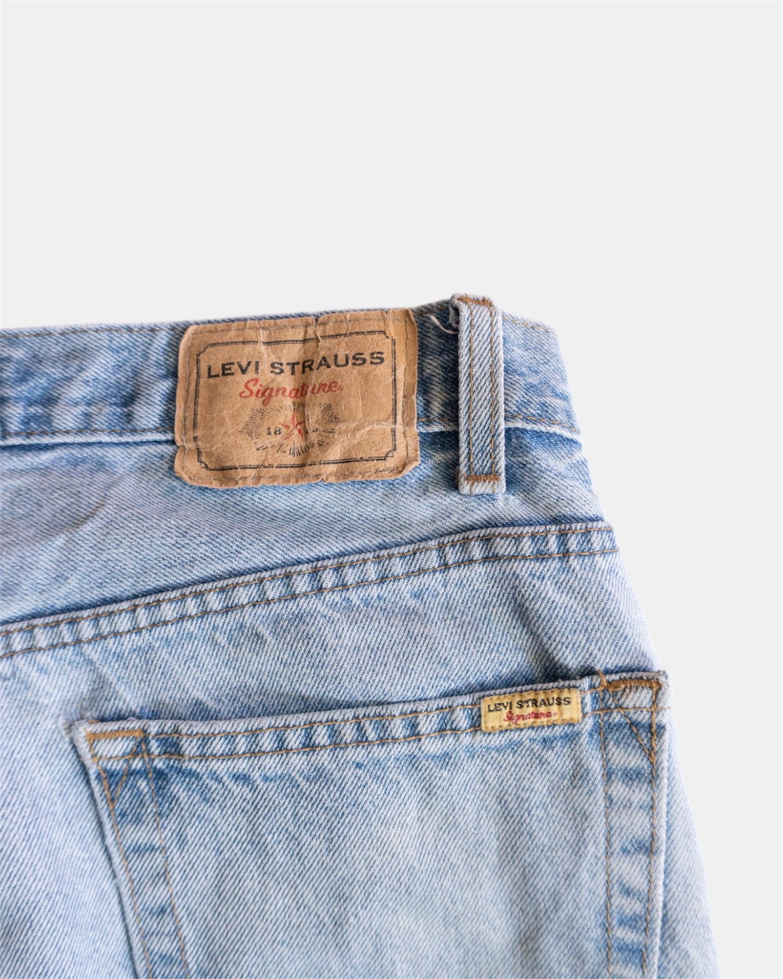 VINTAGE LEVIS STRAUSS WASHED DENIM PANTS - 36x30